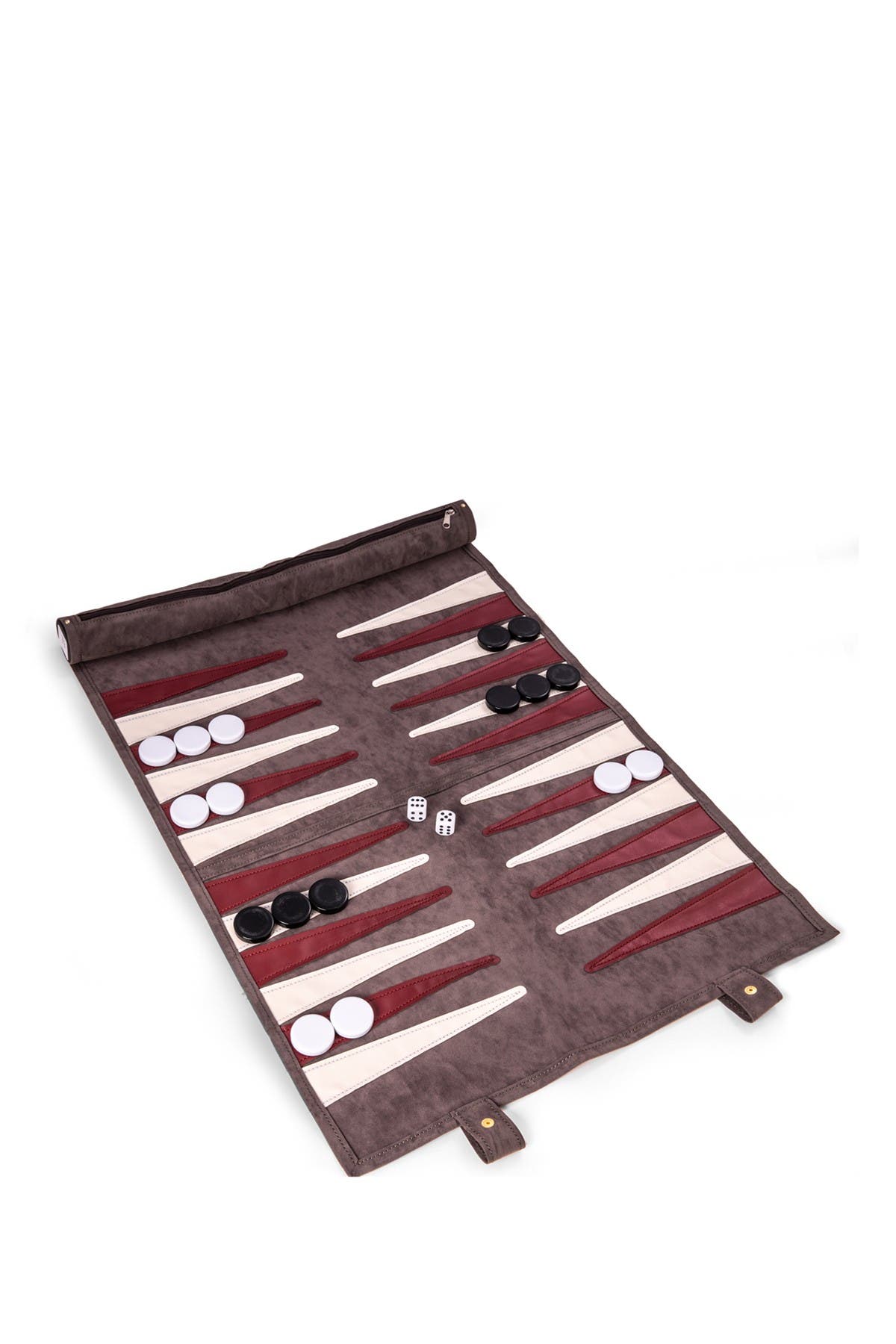 Серый замшевый дорожный набор для игры в нарды в рулонах BEY BERK