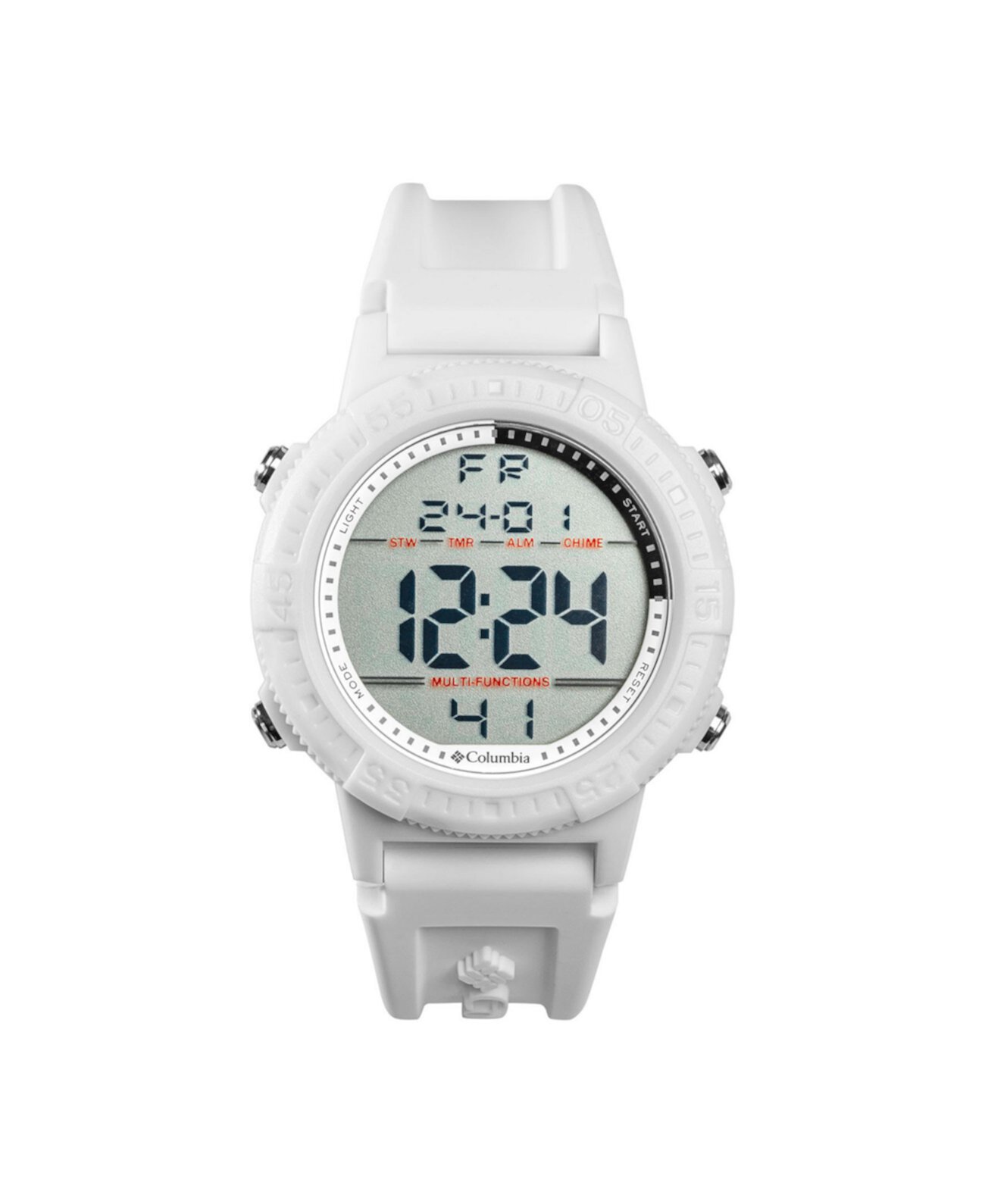 Цифровые часы Unisex Peak Patrol с белым силиконовым ремешком, 46 мм Columbia