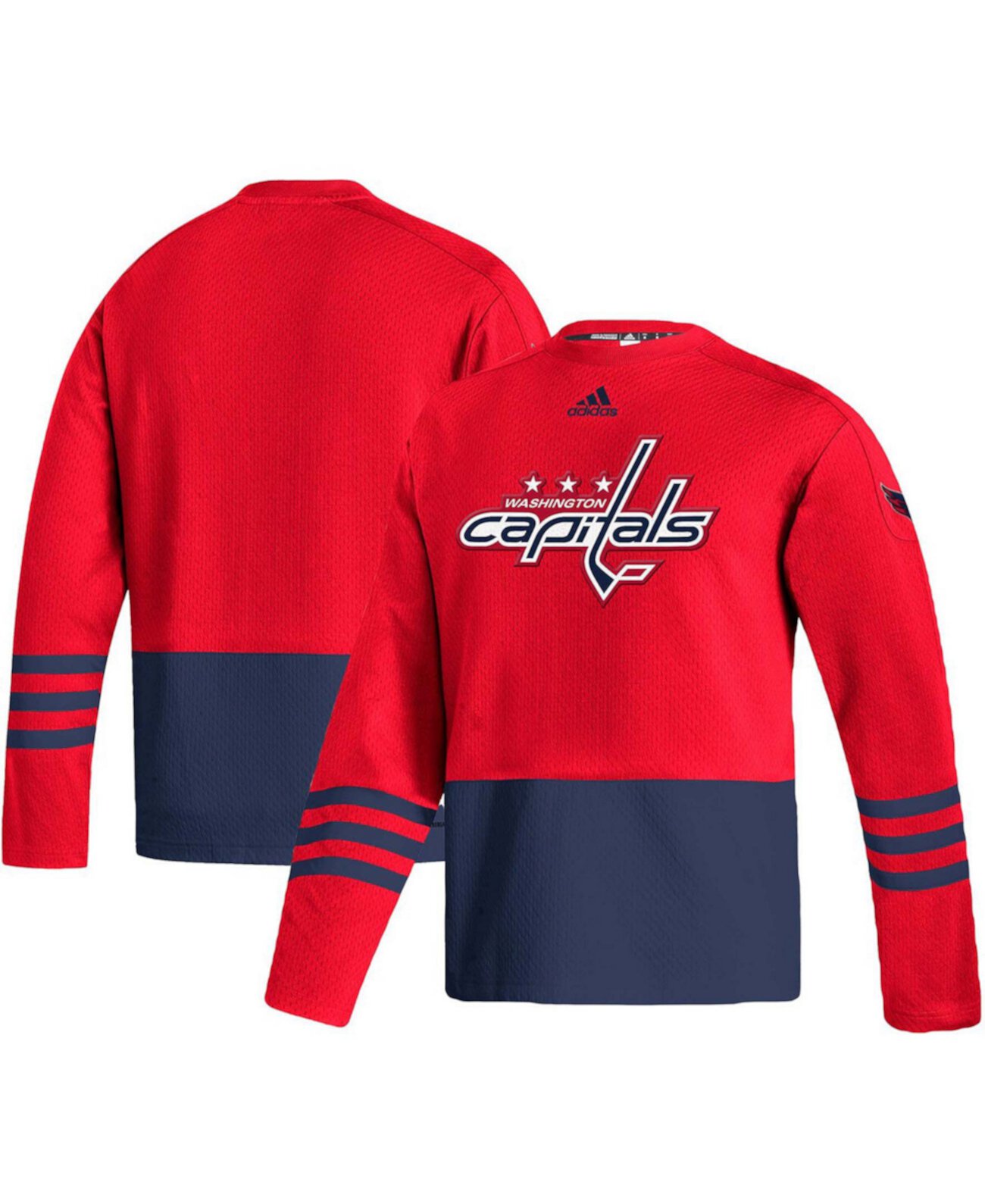Красный мужской пуловер с логотипом Washington Capitals Aeroready Adidas