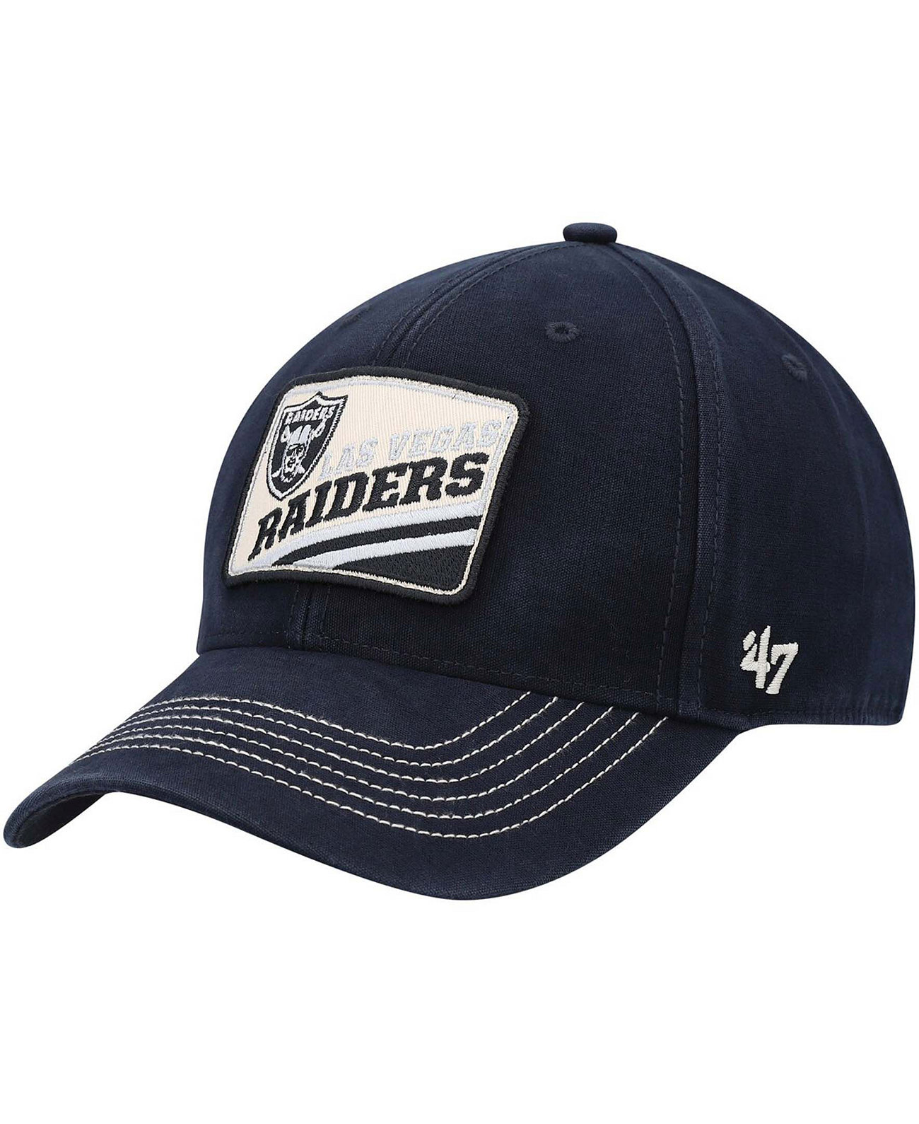 Мужская черная регулируемая кепка Las Vegas Raiders Upland MVP с логотипом '47 Brand