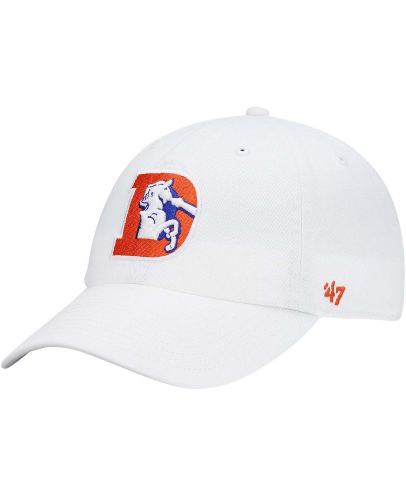 Белая мужская регулируемая шляпа Denver Broncos Clean Up Legacy '47 Brand