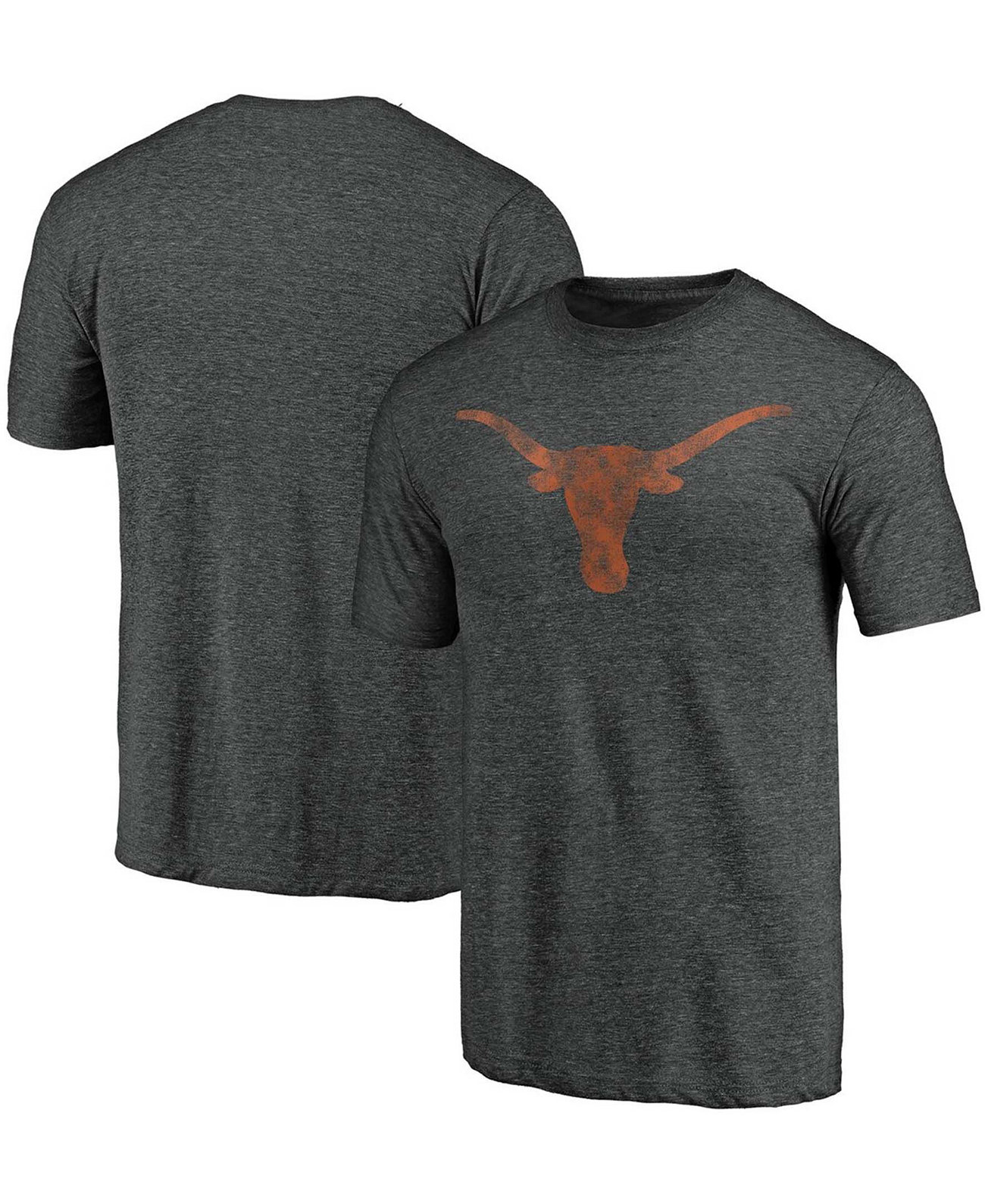 Мужская темно-серая футболка Texas Longhorns Classic Primary Tri-Blend футболка Fanatics