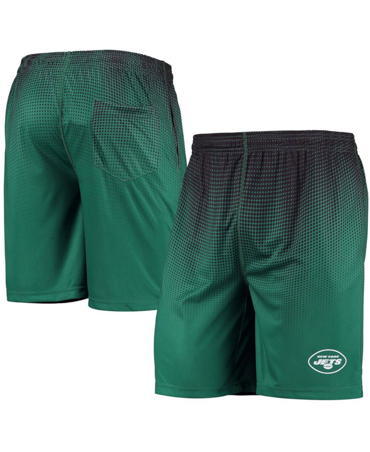 Мужские зеленые и черные шорты для тренинга New York Jets Pixel Gradient FOCO