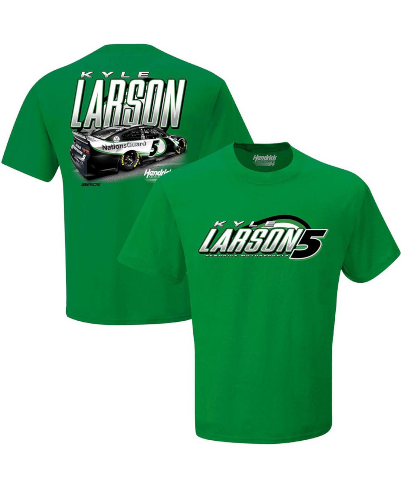 Мужская футболка с рисунком в два пятна Kelly Green Kyle Larson Nations Guard Graphic Hendrick Motorsports Team Collection