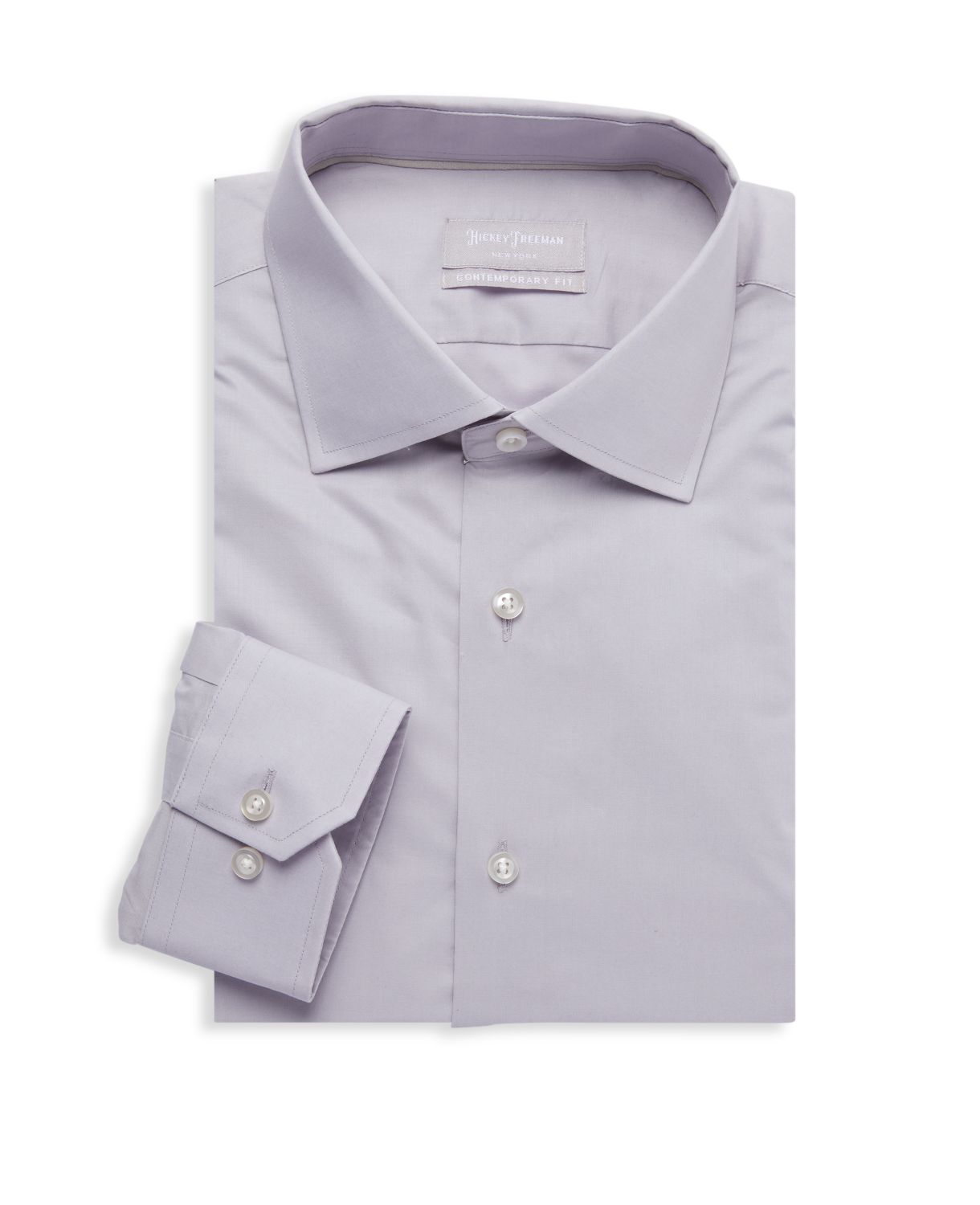 Хлопковая классическая рубашка с серебряной этикеткой Contemporary-Fit Hickey Freeman