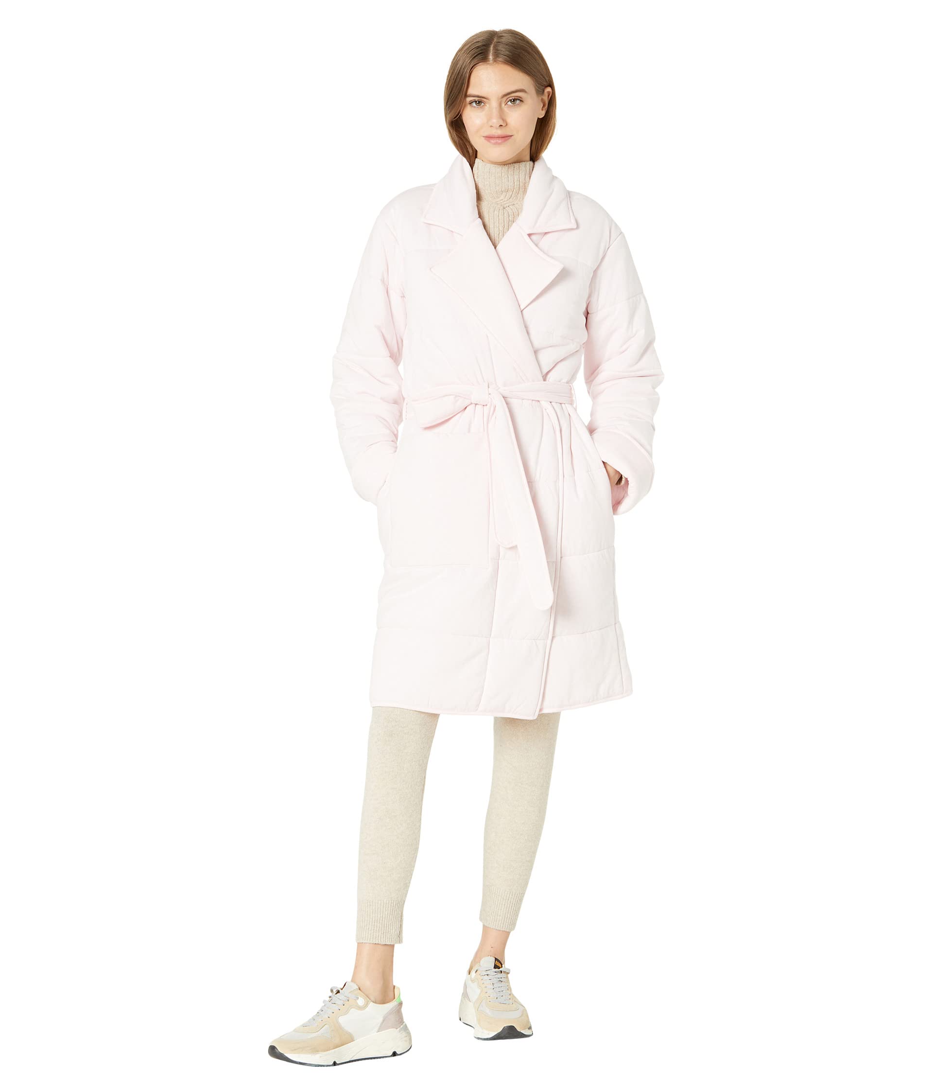 Sonya Short Quilted Duvet Robe with Side and Patch Pockets Skin