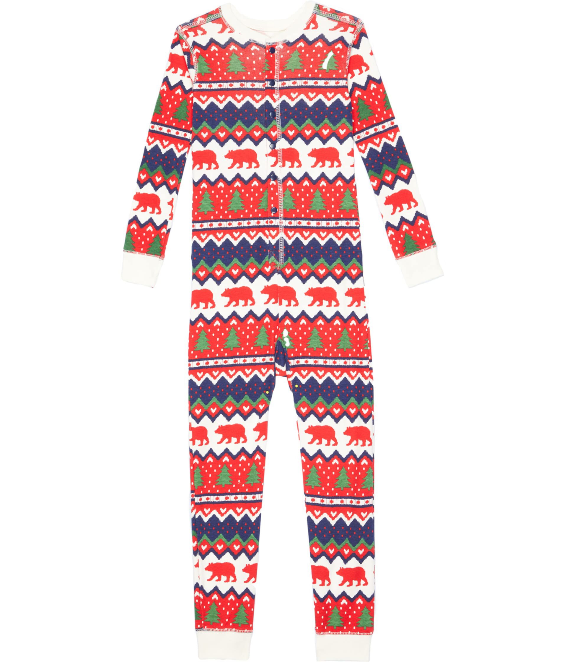 Fair Isle Bear Union Suit (Toddler/Little Kids/Big Kids) Little Blue House by Hatley Kids