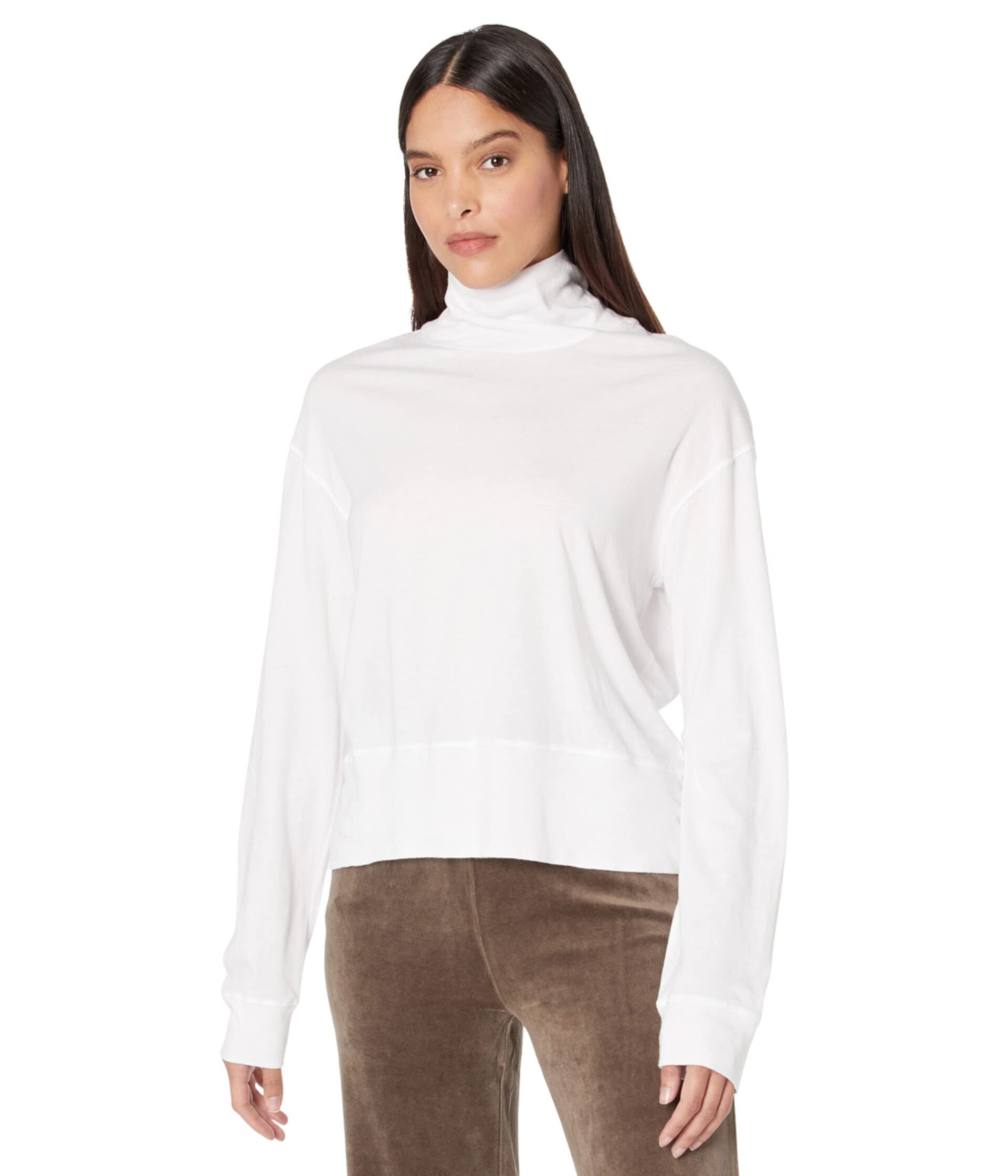 Jersey Mock Neck Slouchy Sweatshirt Monrow