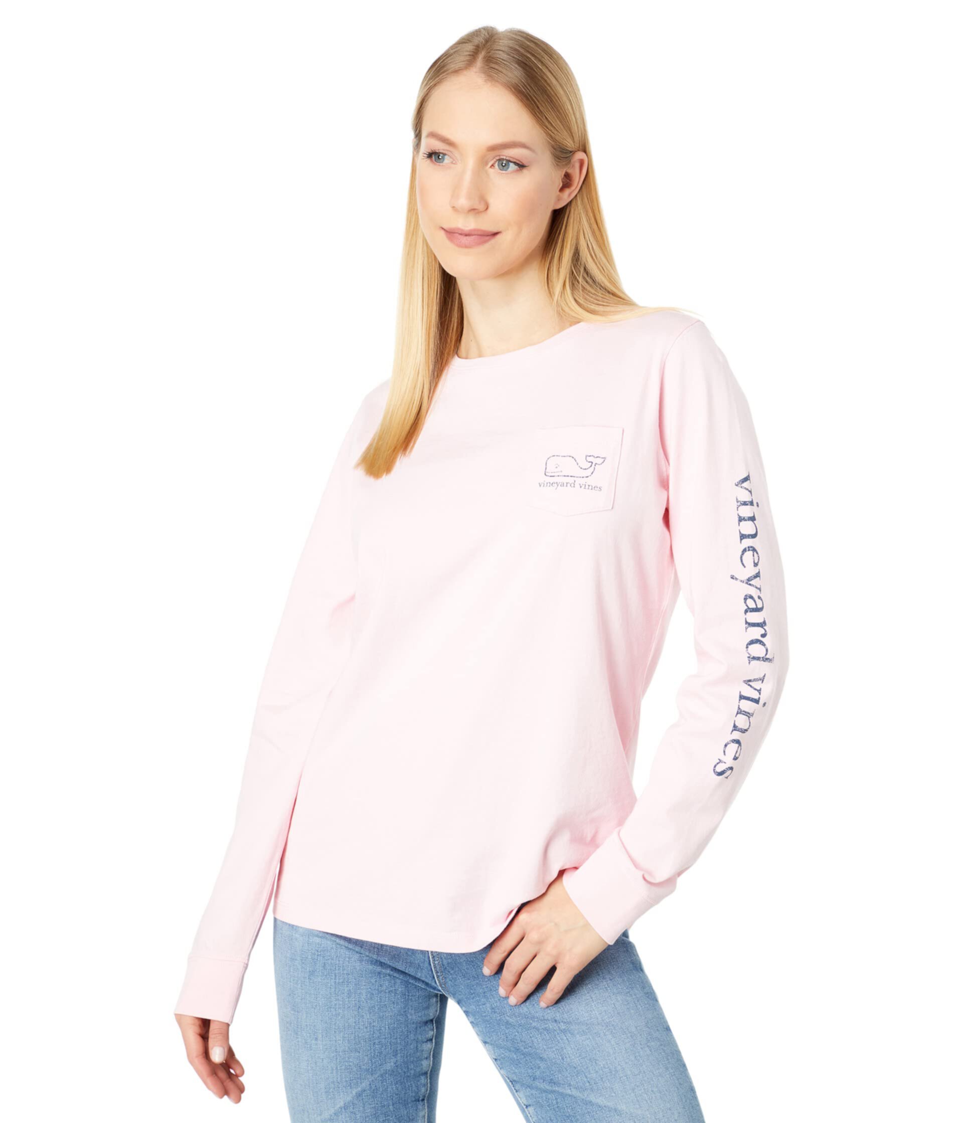 Женская Футболка Vineyard Vines Long-Sleeve Vintage Whale Tee Vineyard Vines