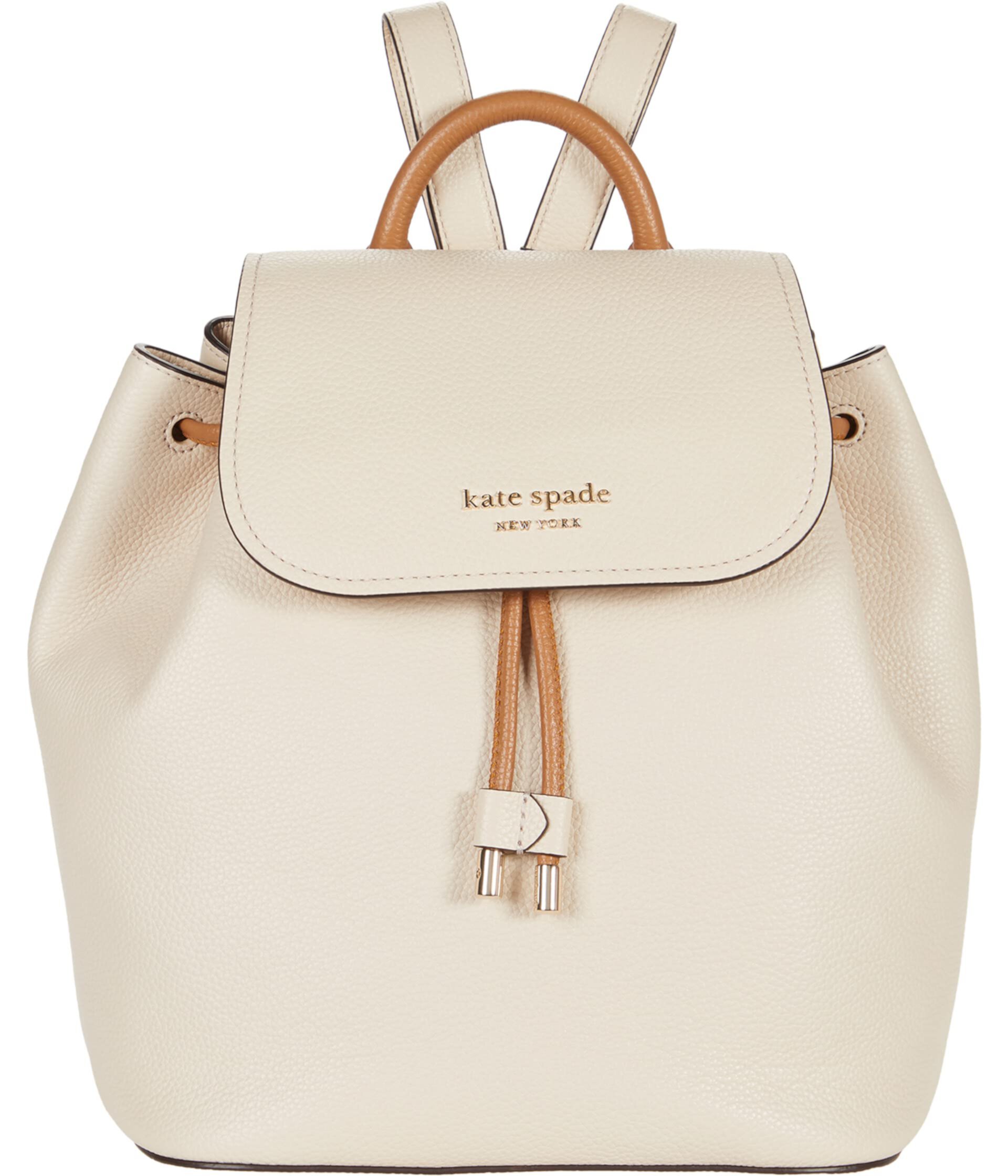 Sinch Pebbled Leather Medium Flap Backpack Kate Spade New York