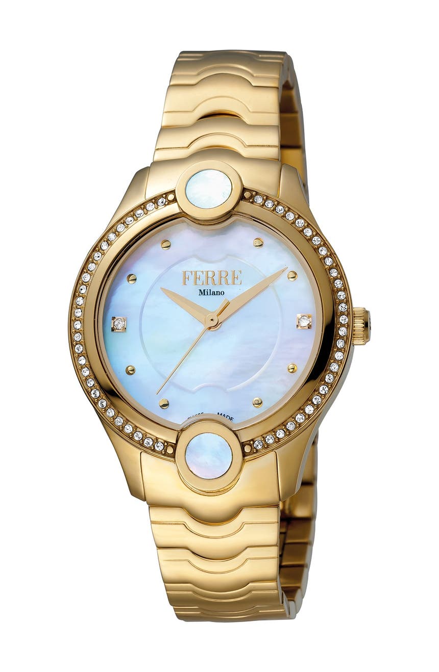 Женские часы-браслет с украшением из кристаллов, 34 мм Ferre Milano