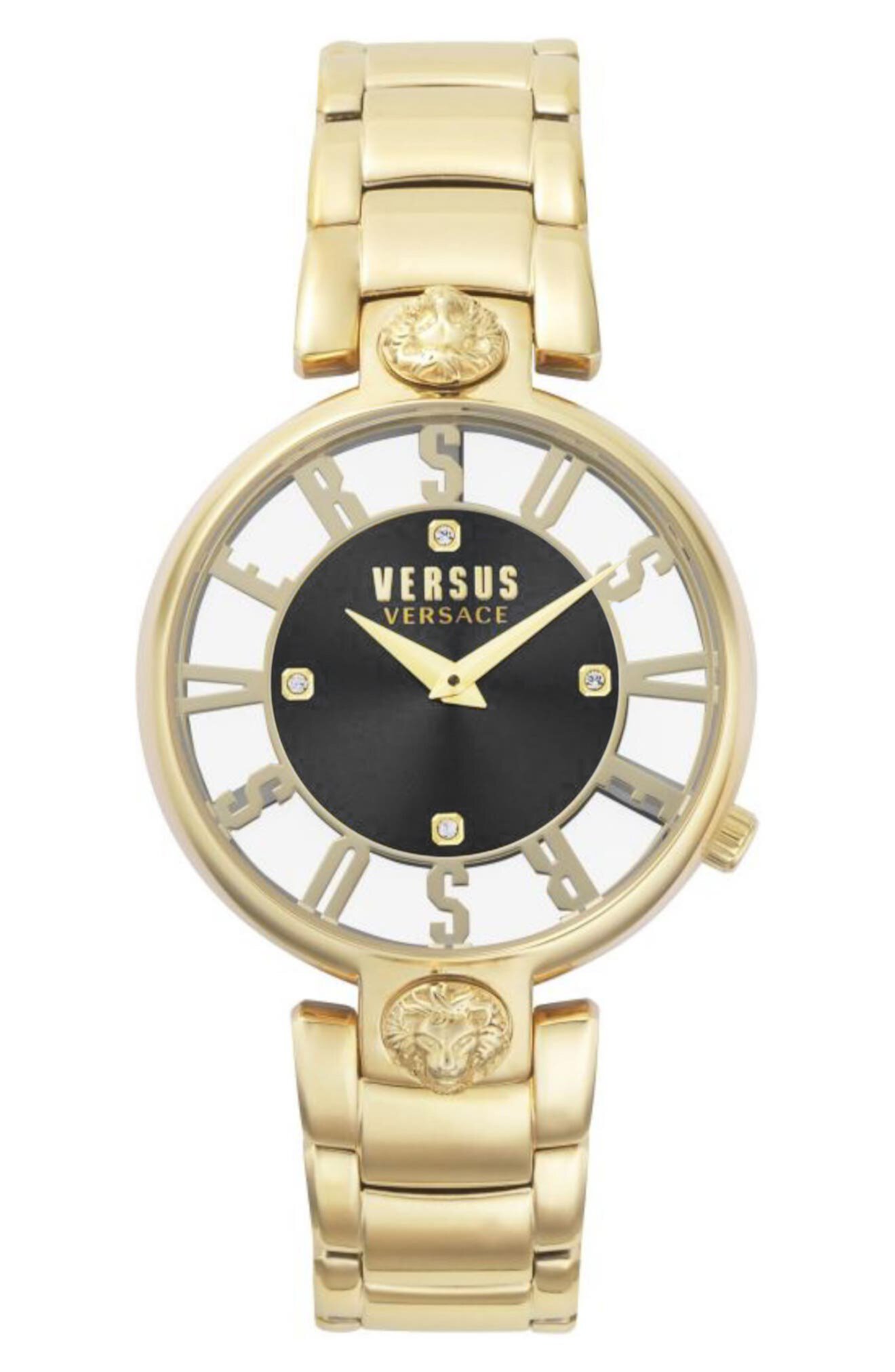 Часы Kirstenhof с браслетом из нержавеющей стали с черным циферблатом, 36 мм Versus Versace
