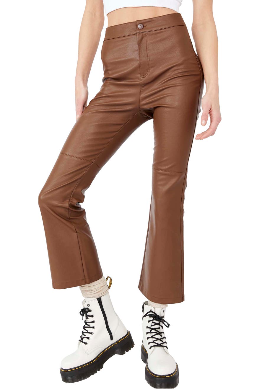 Укороченные брюки из искусственной кожи Sasha Free People