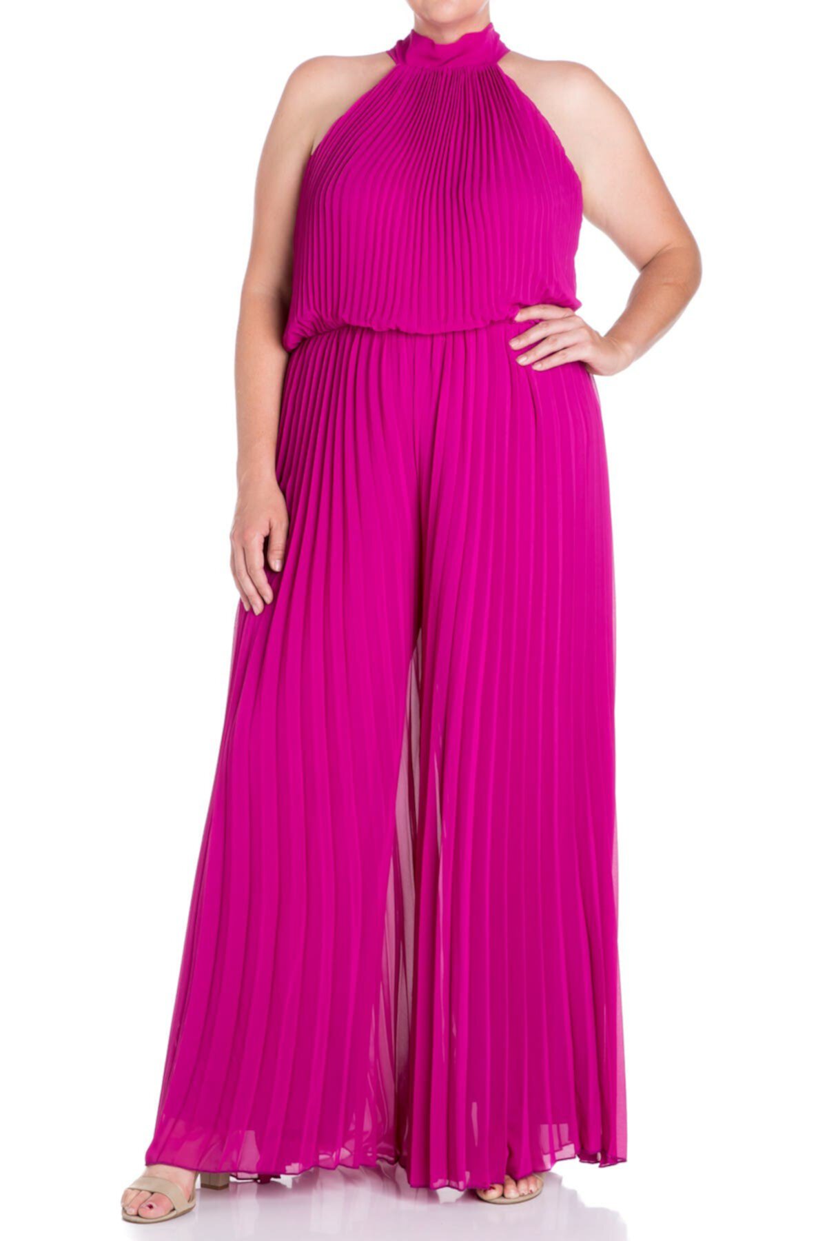 meghan la wild orchid pleat jumpsuit