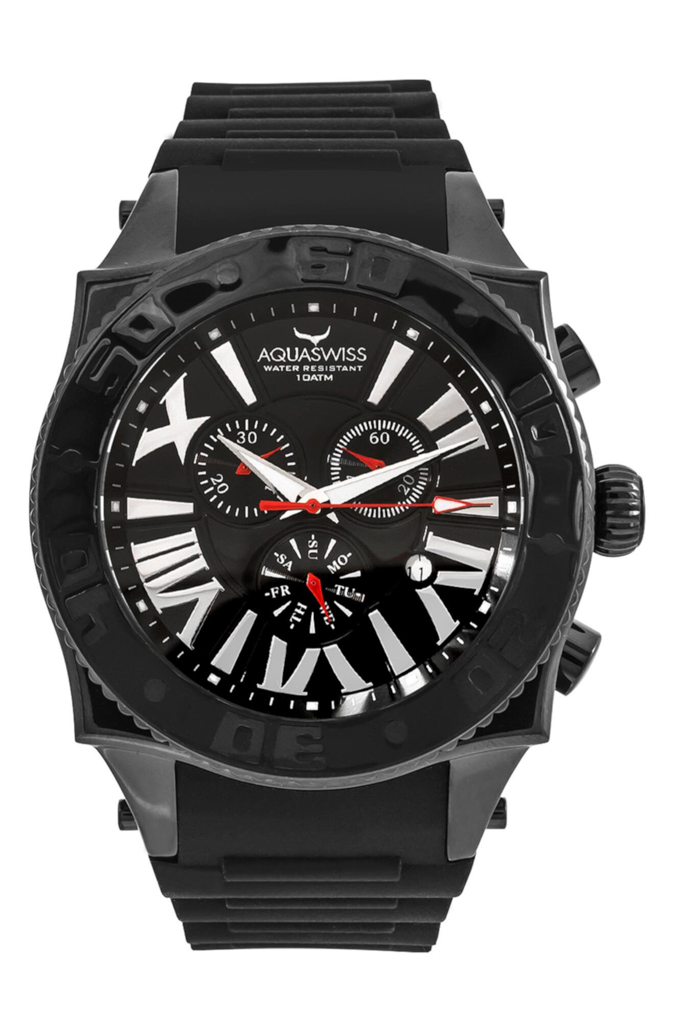 Мужские часы Swissport XG с силиконовым ремешком, 50 мм x 63 мм Aquaswiss