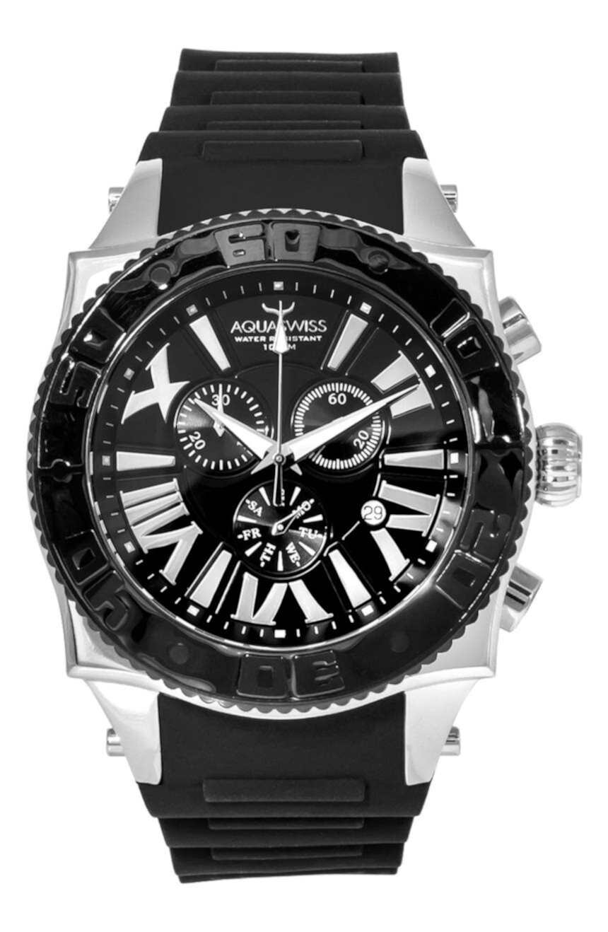 Мужские часы Swissport XG с кожаным ремешком, 50 мм x 63 мм Aquaswiss