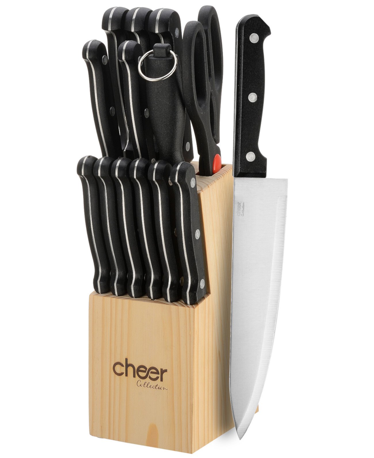 Кухонный нож с деревянным блоком, набор из 13 шт. Cheer Collection