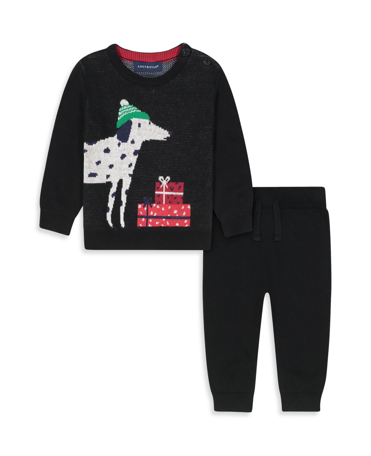 Вязаный праздничный свитер с интарсией для собак из двух частей для мальчика &amp;amp;amp;amp;amp;amp; Комплект бегунов Andy & Evan