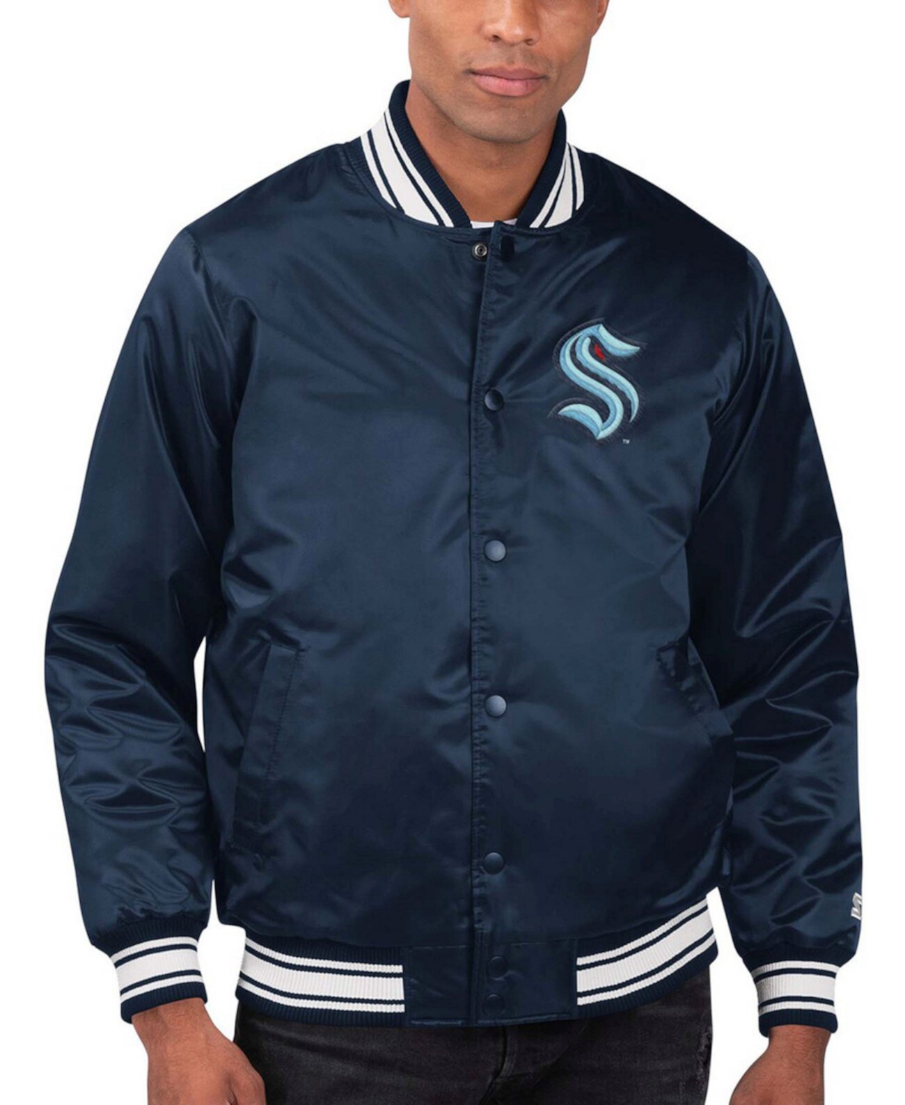 Мужская темно-синяя куртка Seattle Kraken Full-Snap Starter