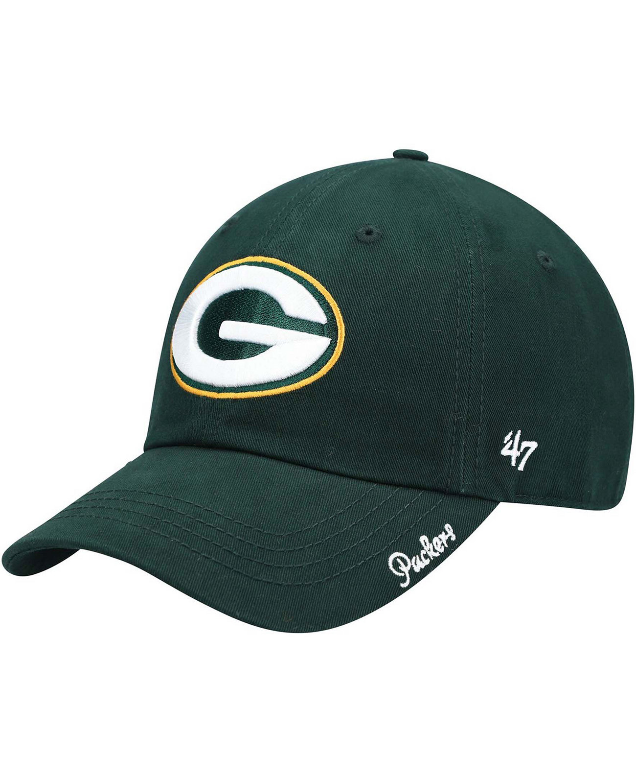 Женская зеленая регулируемая шляпа Green Bay Packers Miata Clean Up Primary '47 Brand