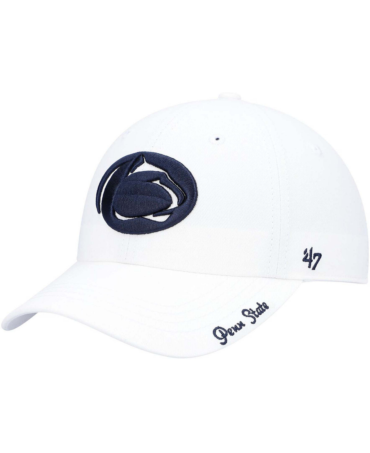 Женская белая регулируемая шляпа Penn State Nittany Lions Miata Clean Up Logo '47 Brand