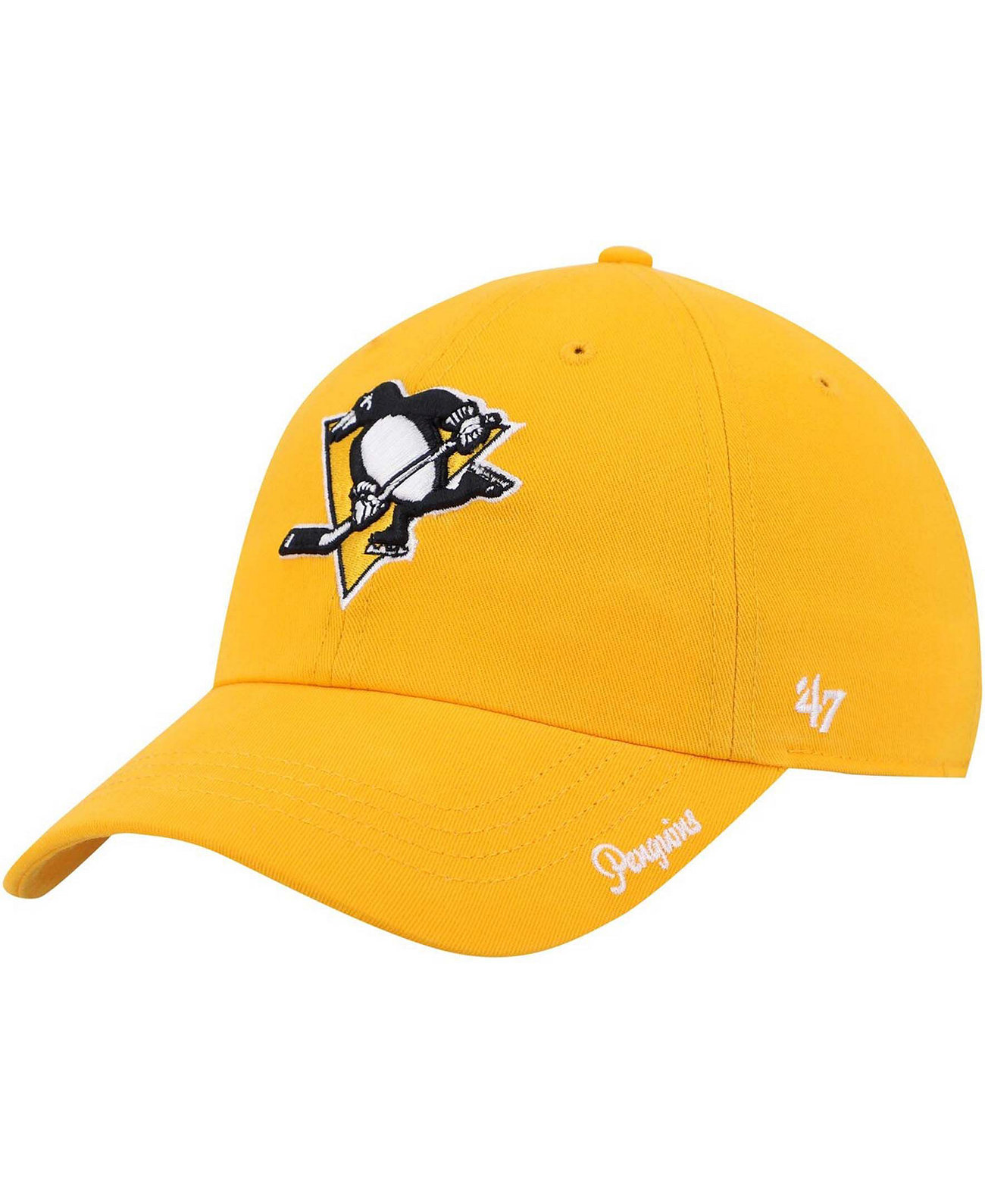 Женская золотая регулируемая шляпа Pittsburgh Penguins Team Miata Clean Up '47 Brand