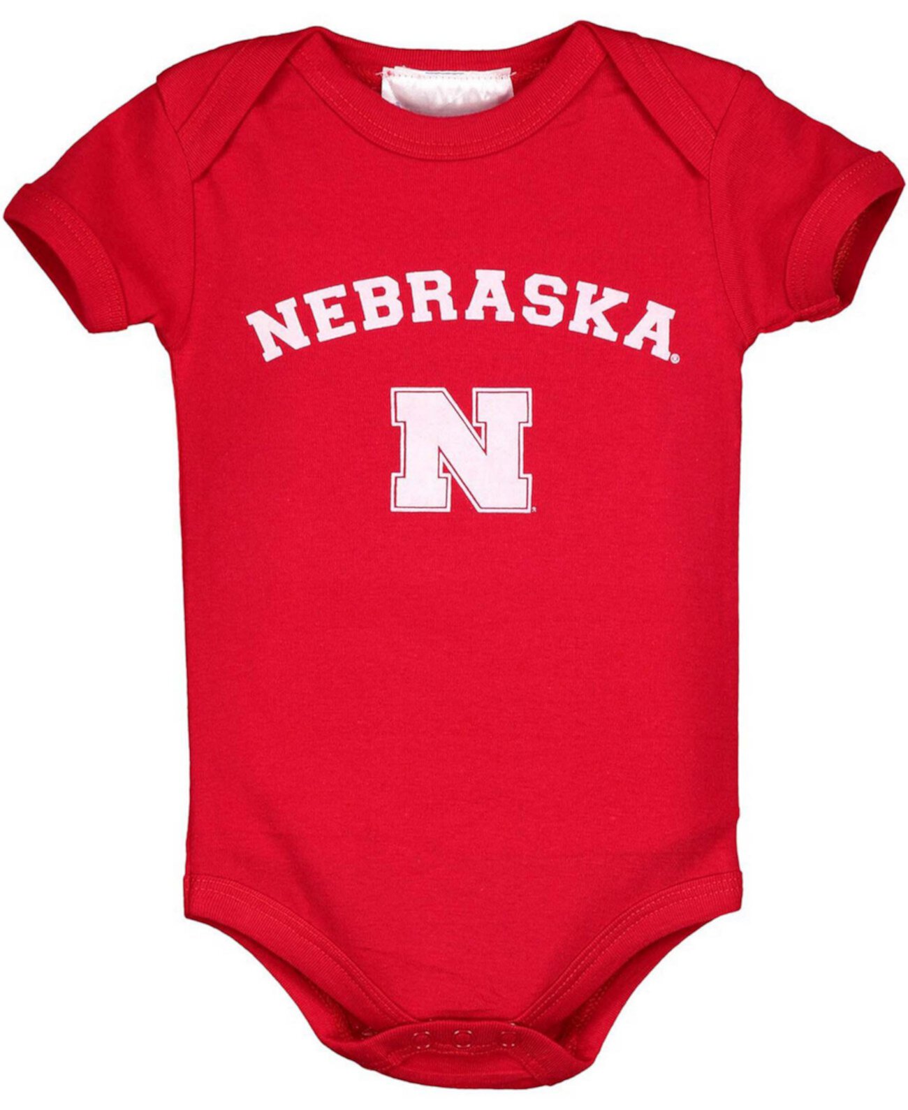  Детские боди Two Feet Ahead Scarlet Nebraska Huskers Arch and Logo Two Feet Ahead