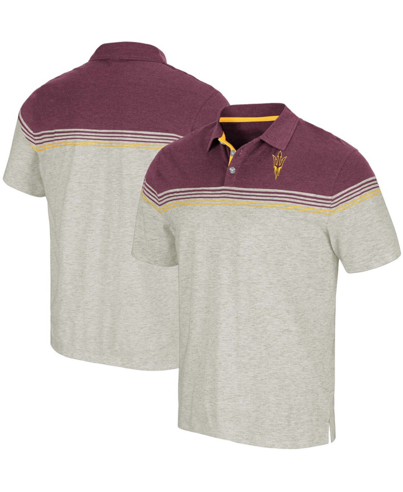 Мужская рубашка-поло из овсяной каши и темно-бордового цвета Arizona State Sun Devils Hill Valley Colosseum