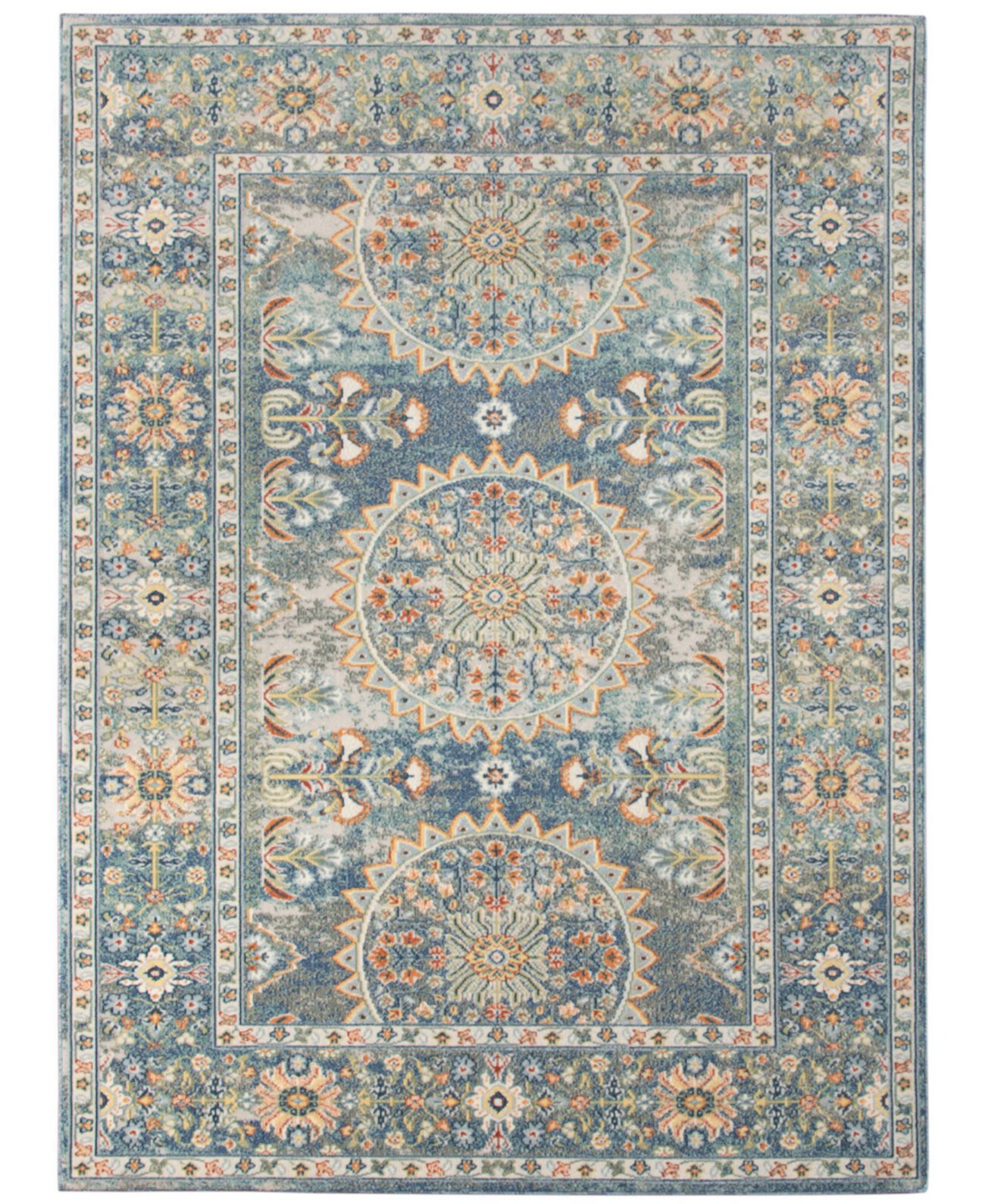 Богемский BHM-7 Синий коврик для улицы размером 5 футов 1 x 7 футов 6 дюймов Amer Rugs