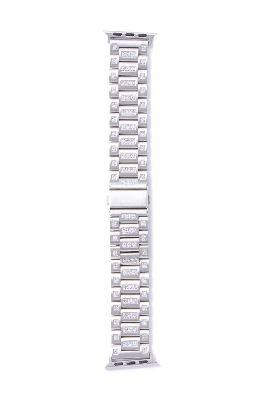Серебряный ремешок для часов Apple Watch с блестками CZ RITECH