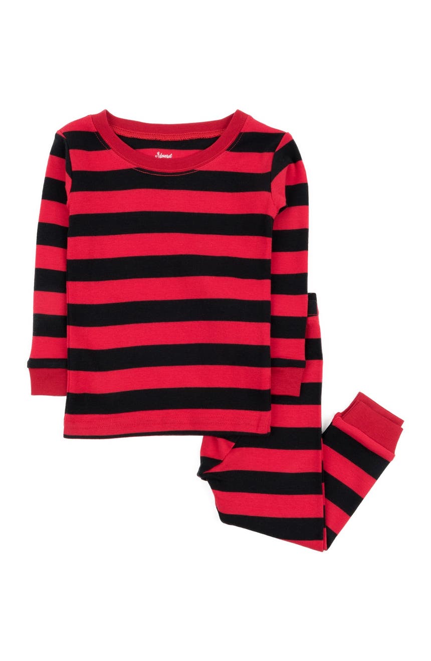 Пижамный комплект из 2 предметов в черно-красную полоску Leveret