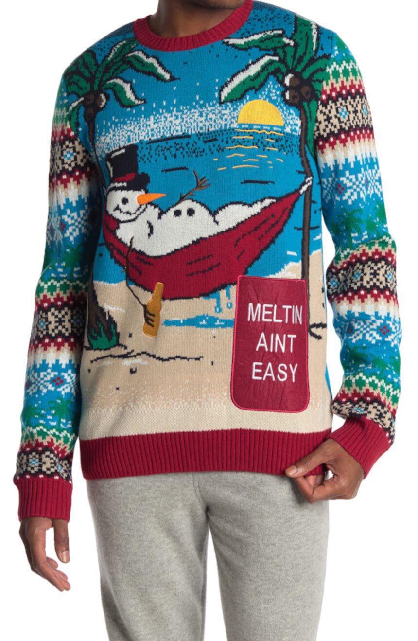 Пляжный свитер со снеговиком Ugly Christmas Sweater