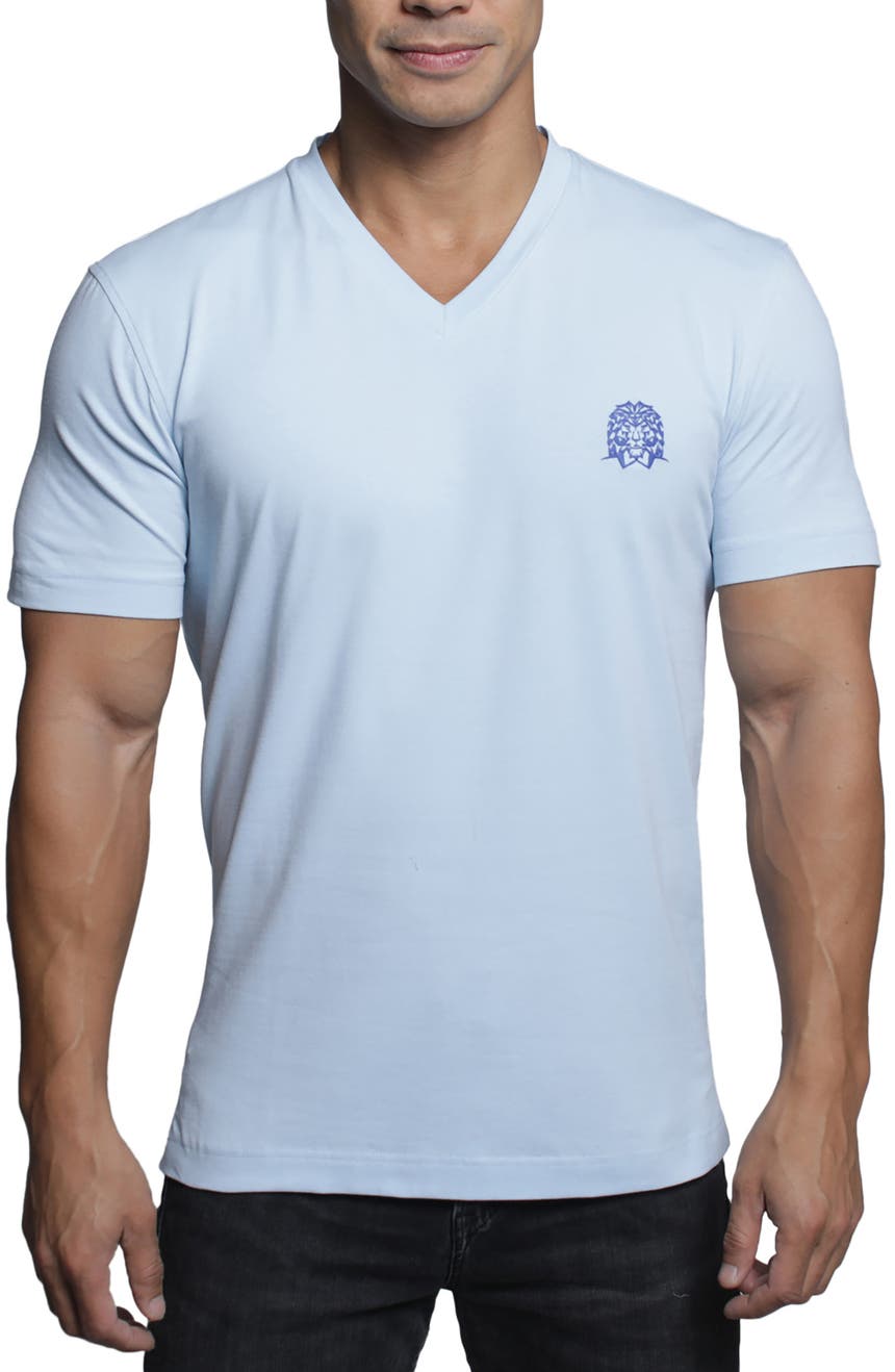 Голубая футболка Vivaldimono с V-образным вырезом Maceoo