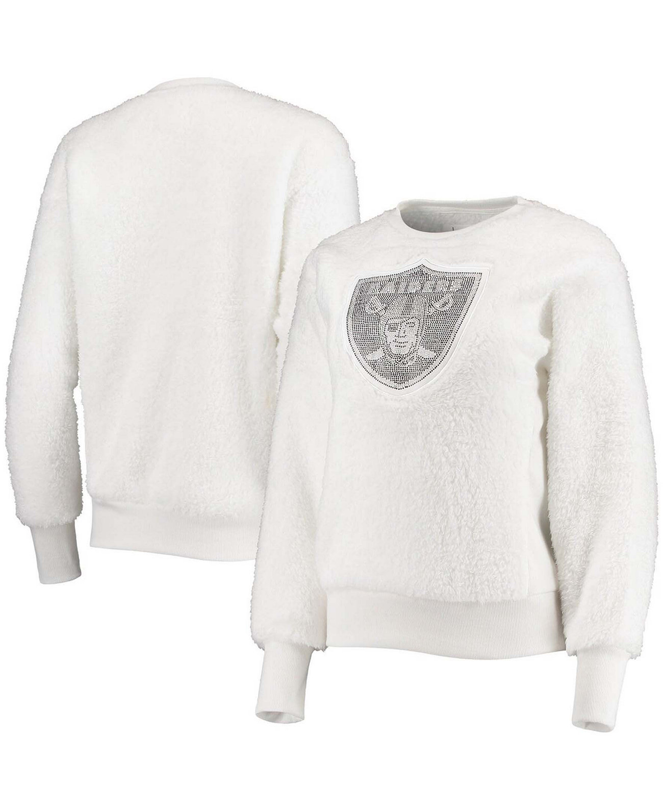 Женская белая толстовка-пуловер Las Vegas Raiders Milestone Tracker Touch
