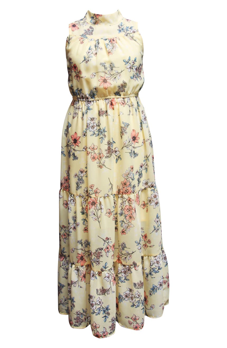 Ярусное платье макси с цветочным принтом Ava & Yelly