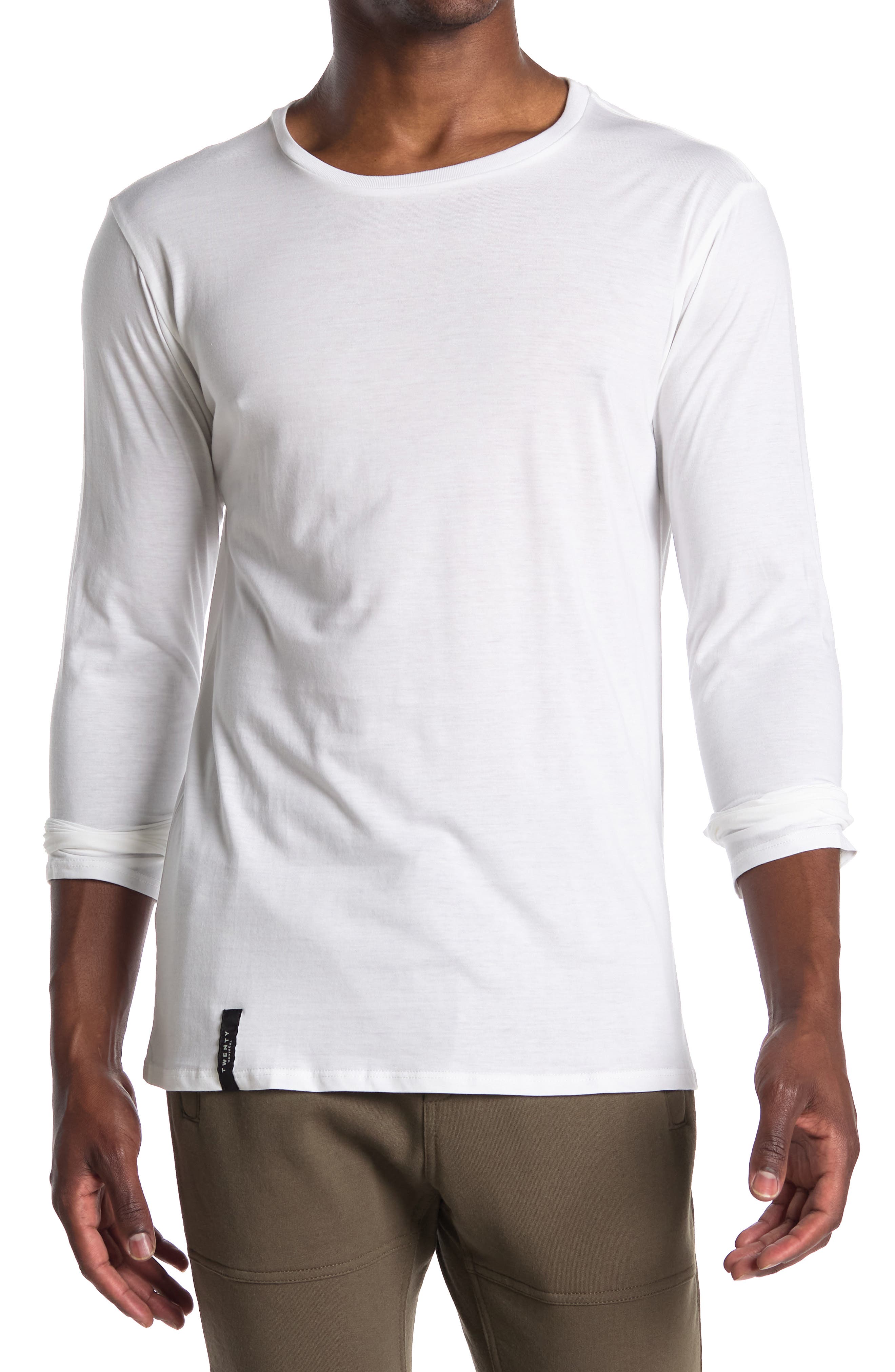 Однотонная футболка с длинным рукавом из трикотажа Twenty