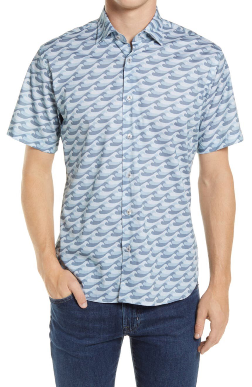 Эластичная рубашка на пуговицах с короткими рукавами Catch the Wave Jeff