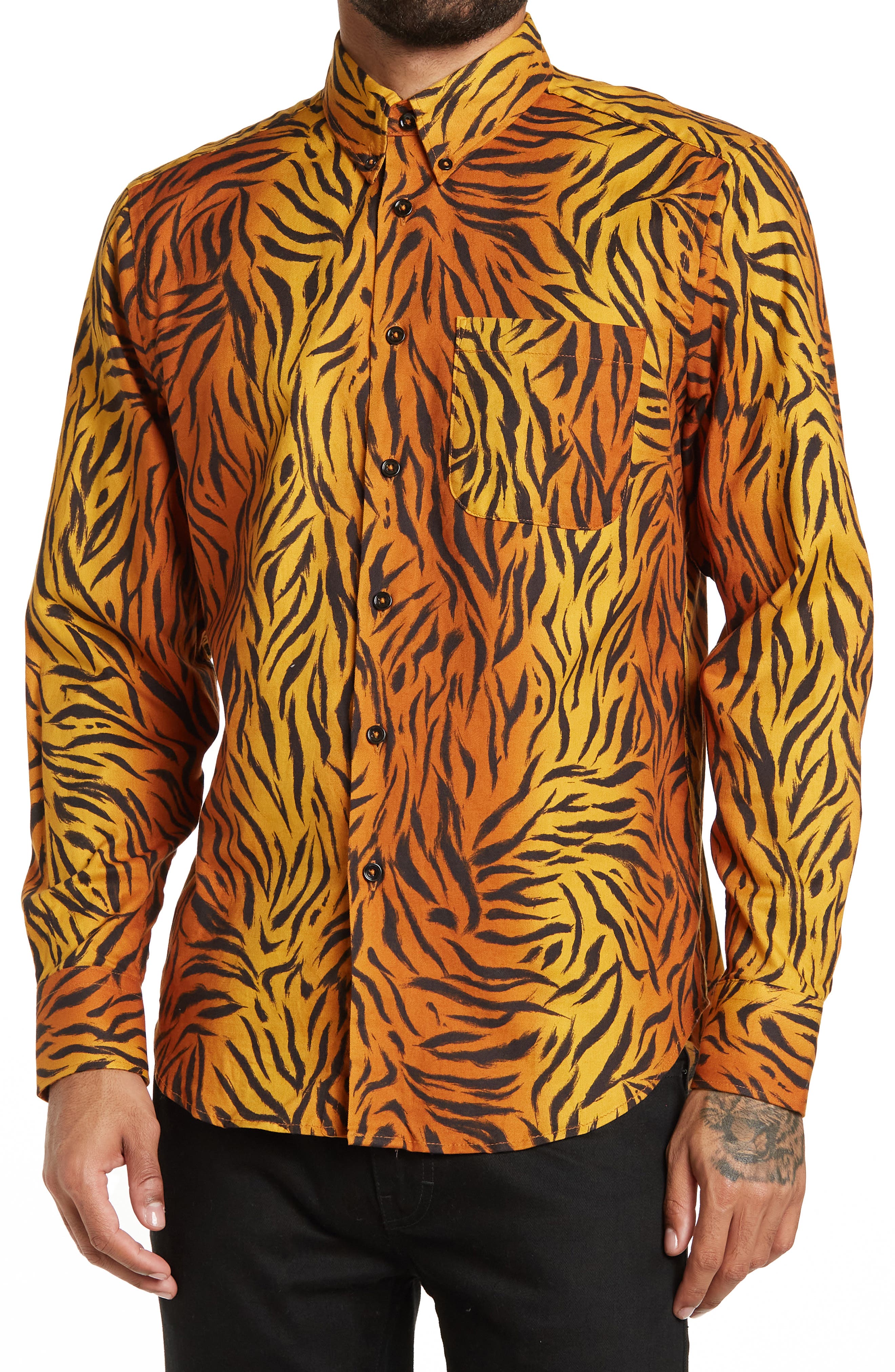 Рубашка с пуговицами в полоску тигра Naked and Famous
