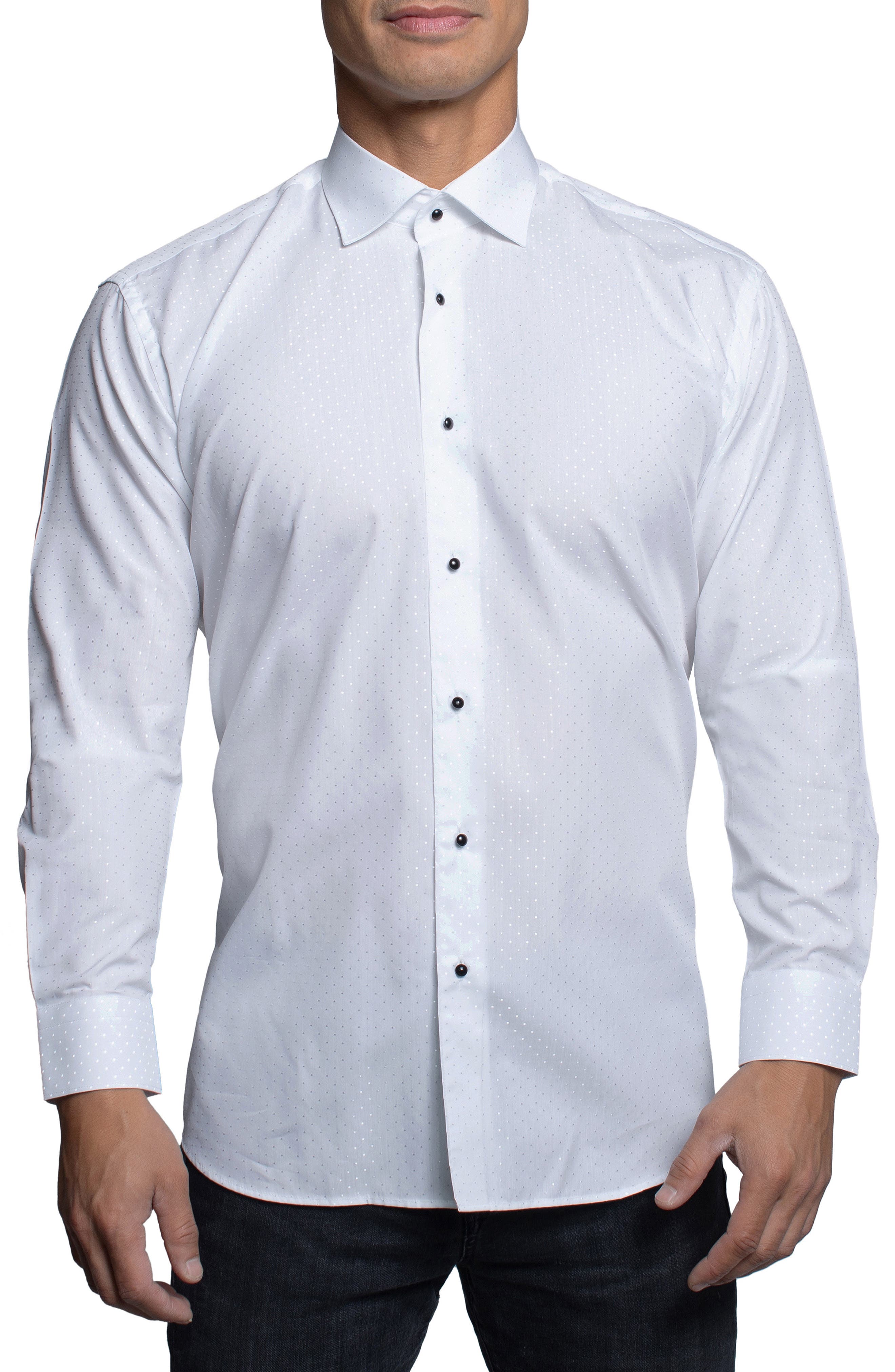 Белая рубашка на пуговицах в горошек Fibonacci Maceoo