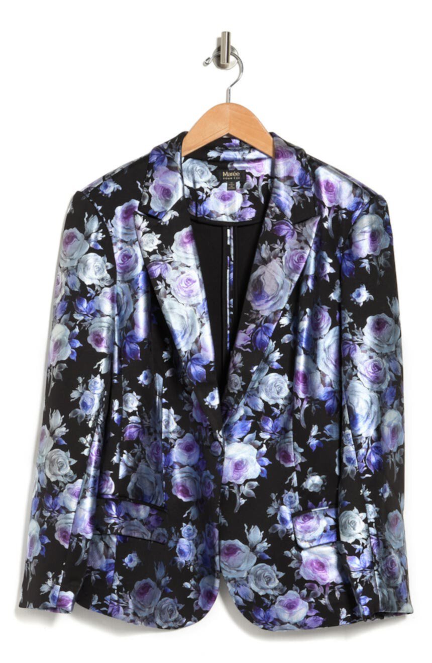 Пиджак на одной пуговице с заостренными лацканами и цветочным принтом из фольги Maree Pour Toi