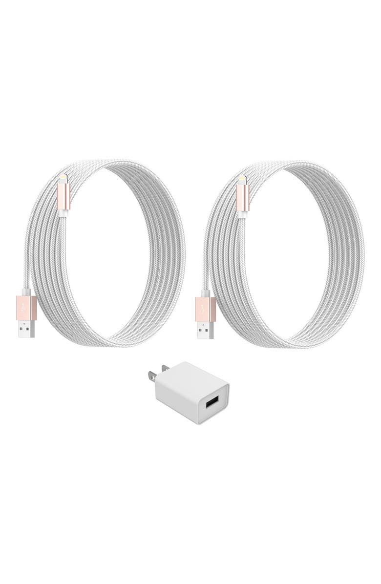 USB-кабель для зарядки и адаптер Lightning, набор из 3 предметов — белый THE POSH TECH