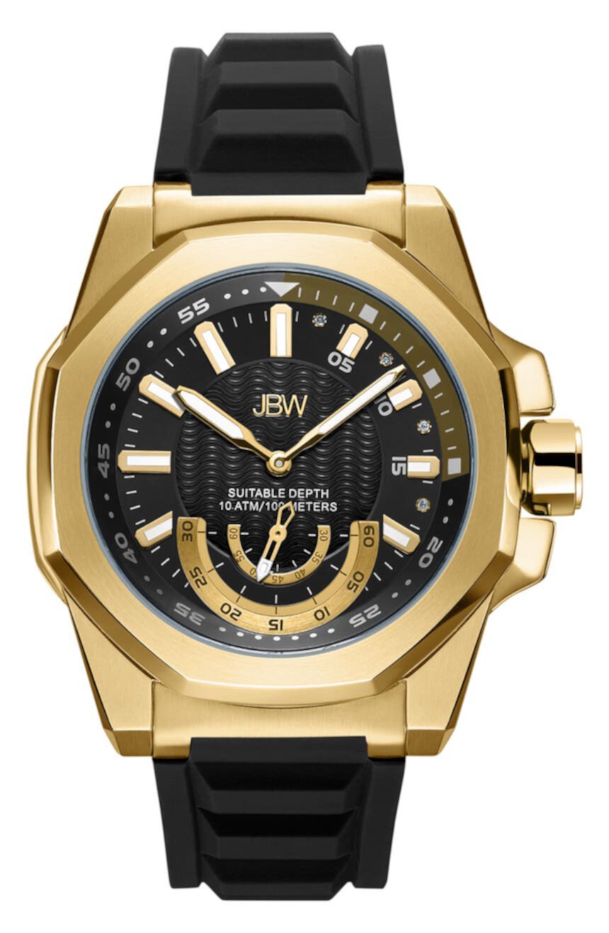 Мужские часы Delmare Diamond с силиконовым ремешком, 50 мм, 0,04 карата JBW