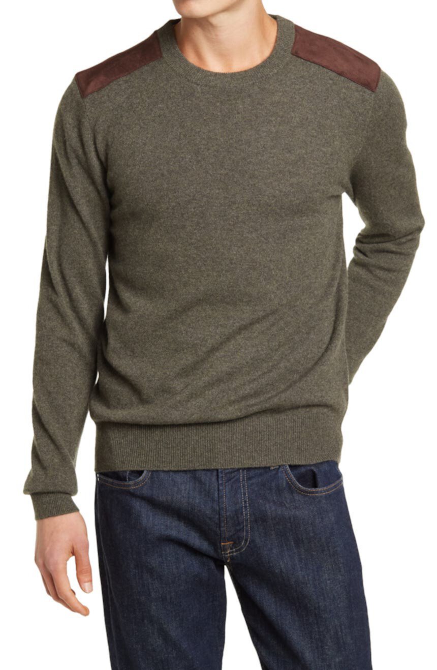 Пуловер с круглым вырезом из кашемира из искусственной замши AMICALE