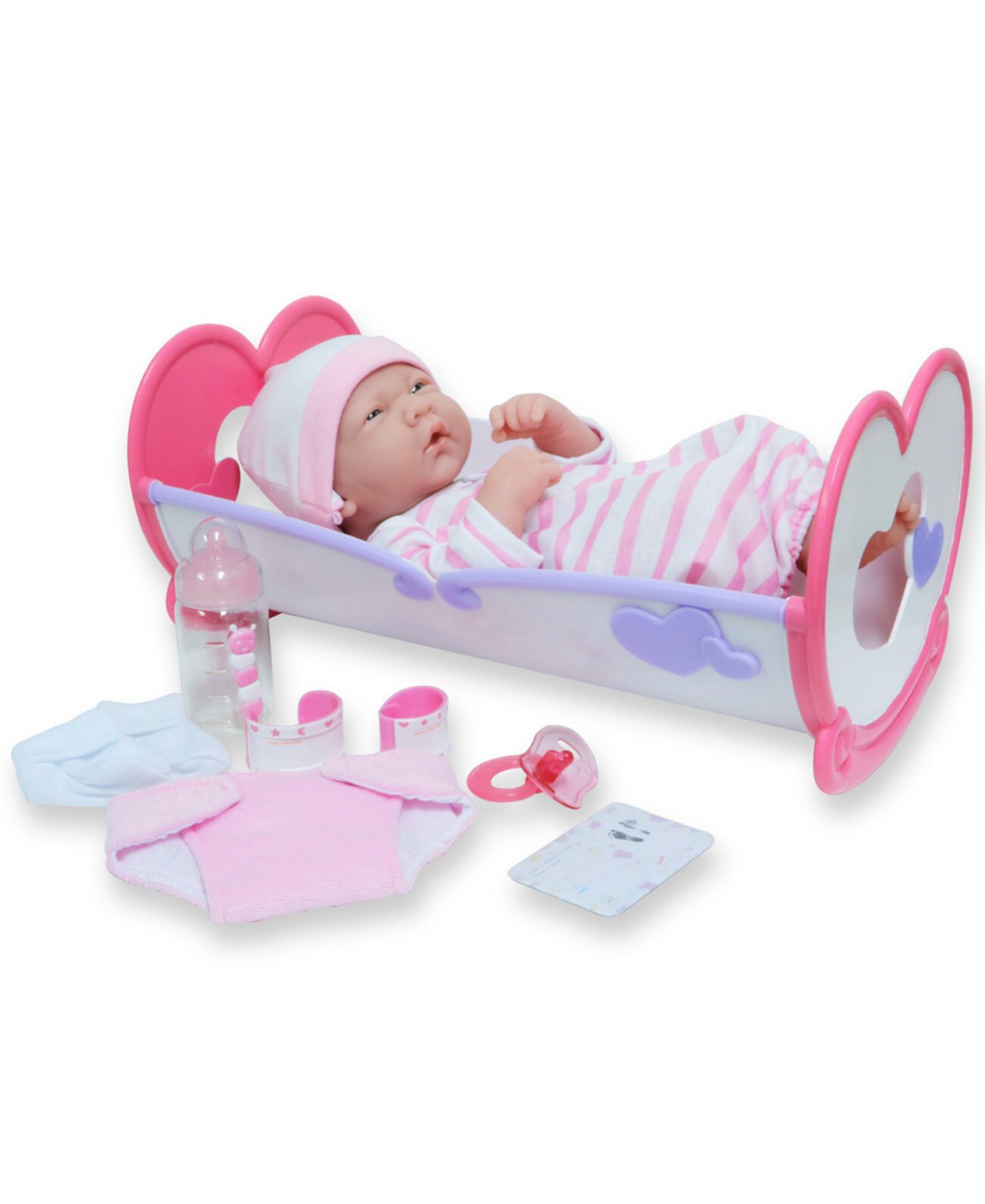 Подарочный набор для кроватки-качалки для новорожденных 14 дюймов La Newborn, 11 предметов JC Toys