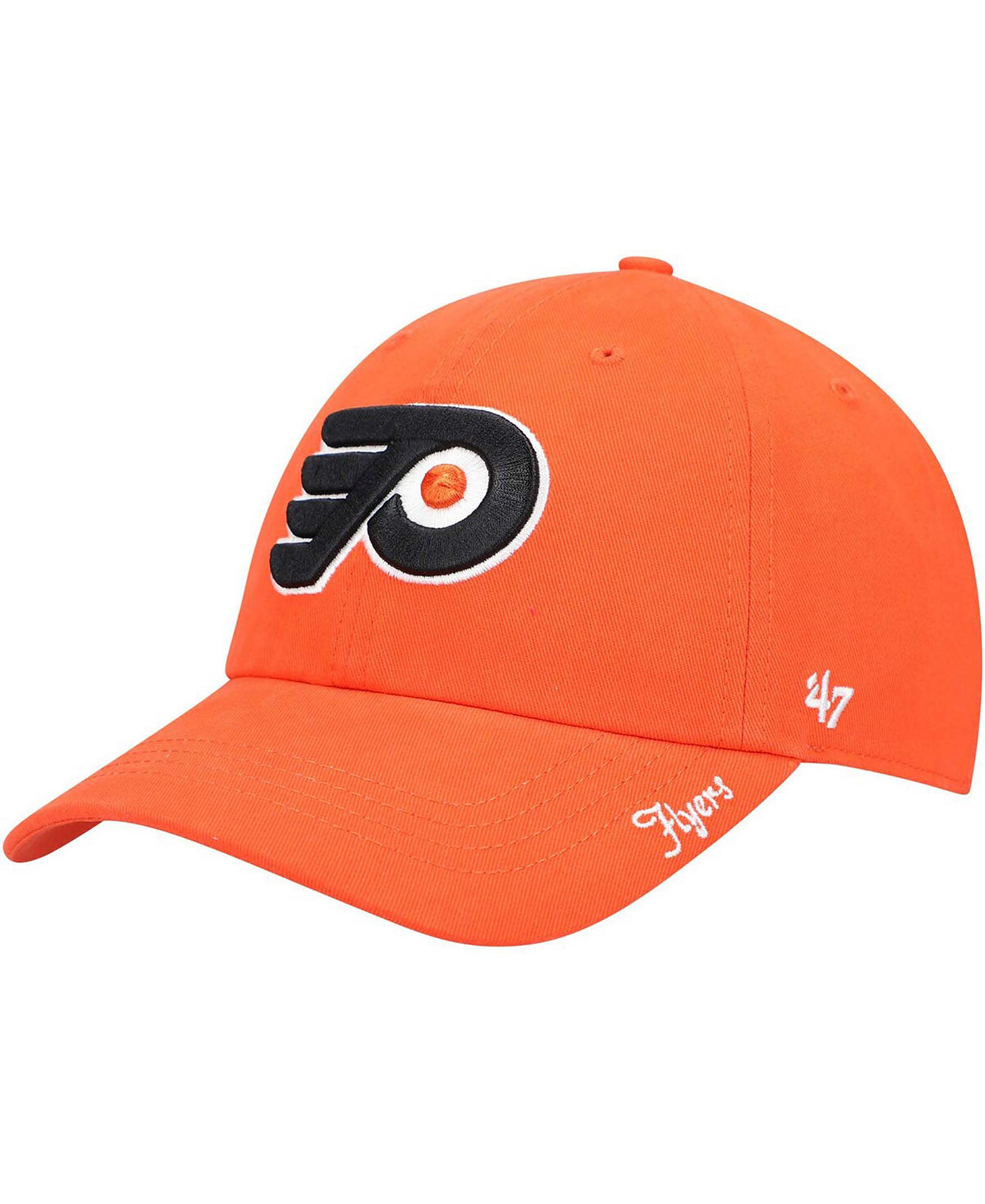 Женская регулируемая шляпа Philadelphia Flyers Team Miata Clean Up оранжевого цвета '47 Brand