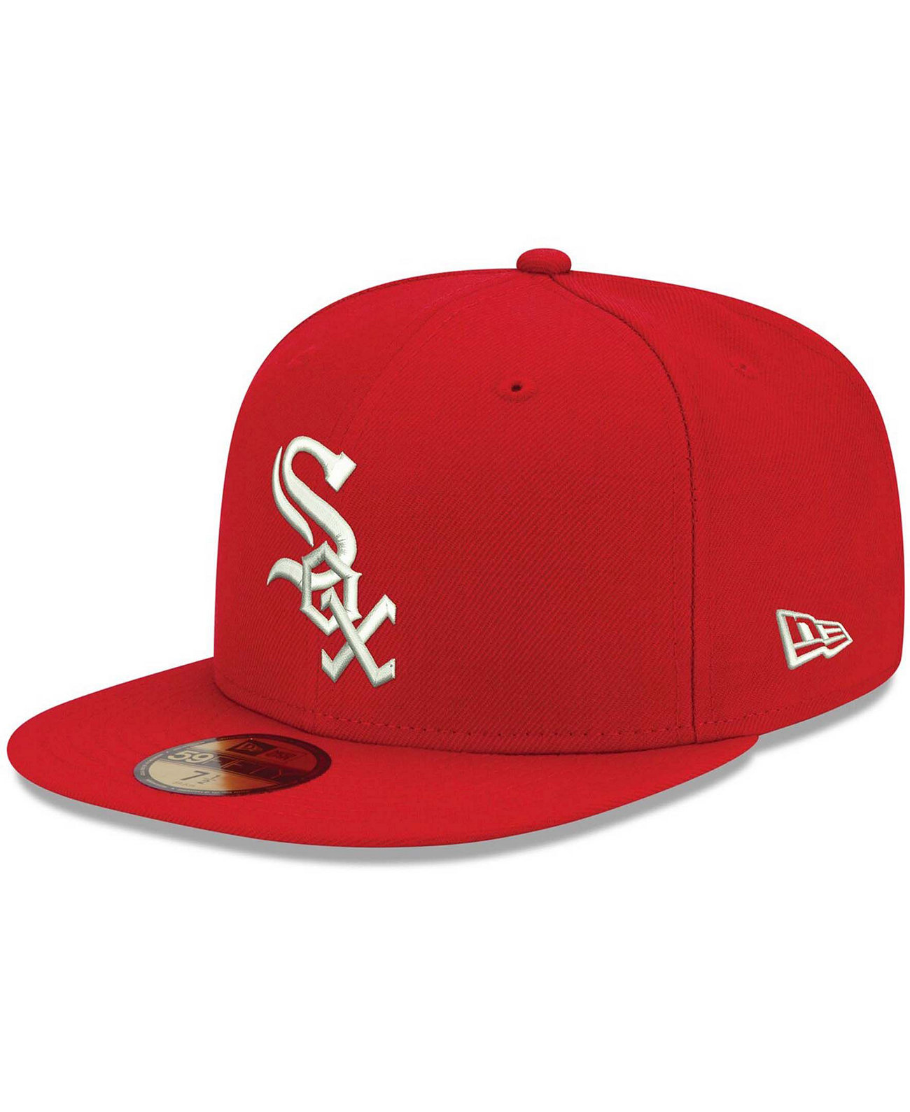 Мужская красная шляпа Chicago White Sox Logo White 59FIFTY Fitted Hat New Era