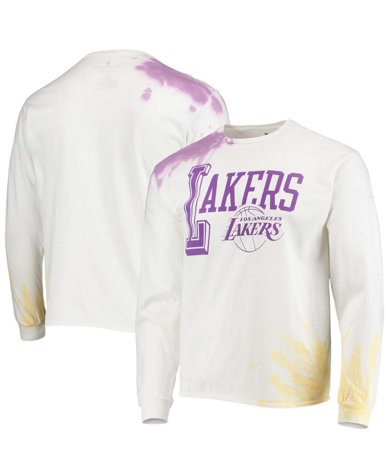 Белая мужская футболка с длинным рукавом Los Angeles Lakers с принтом тай-дай Junk Food