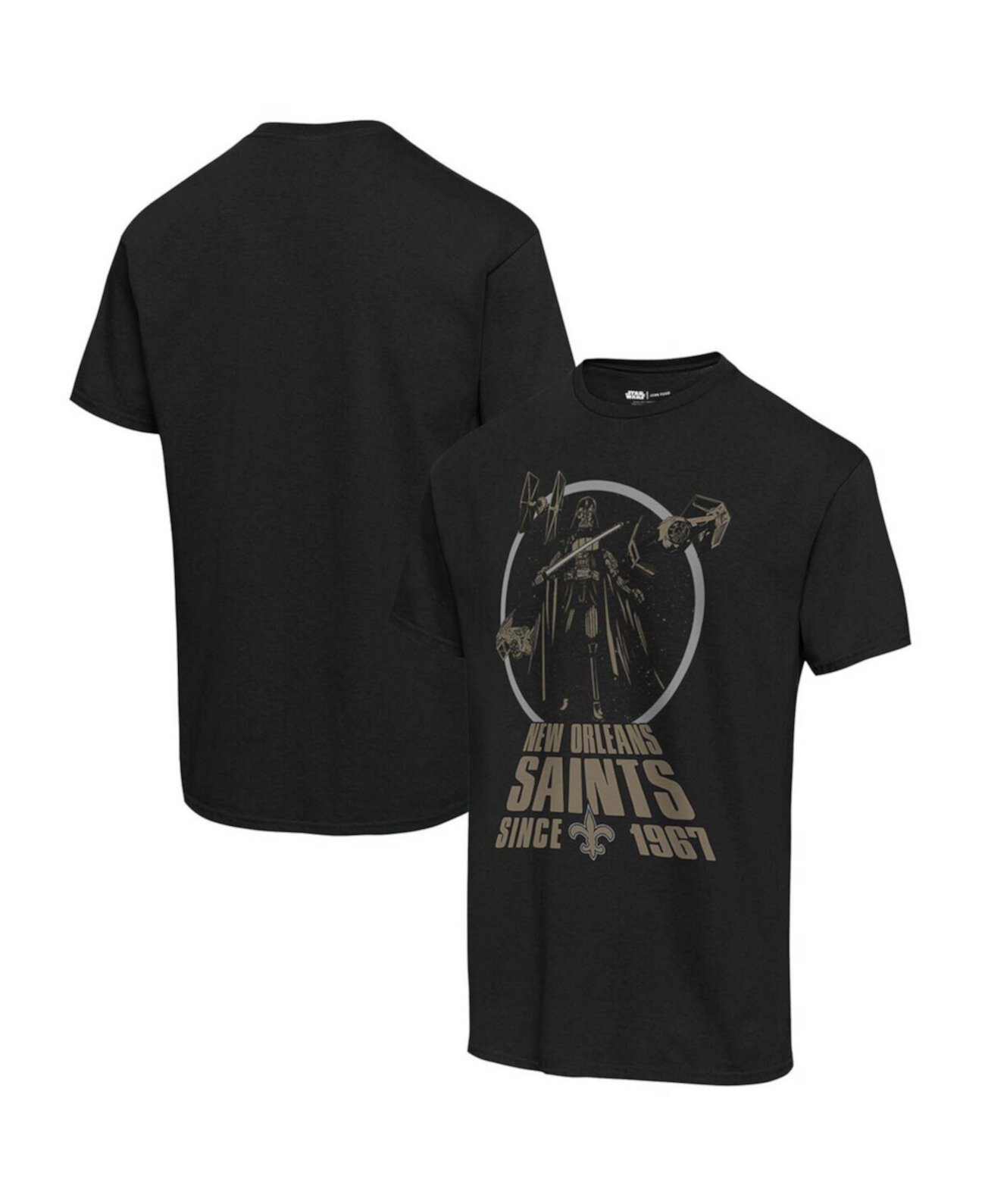 Мужская черная футболка с принтом New Orleans Saints Disney Star Wars Empire Title Crawl Junk Food