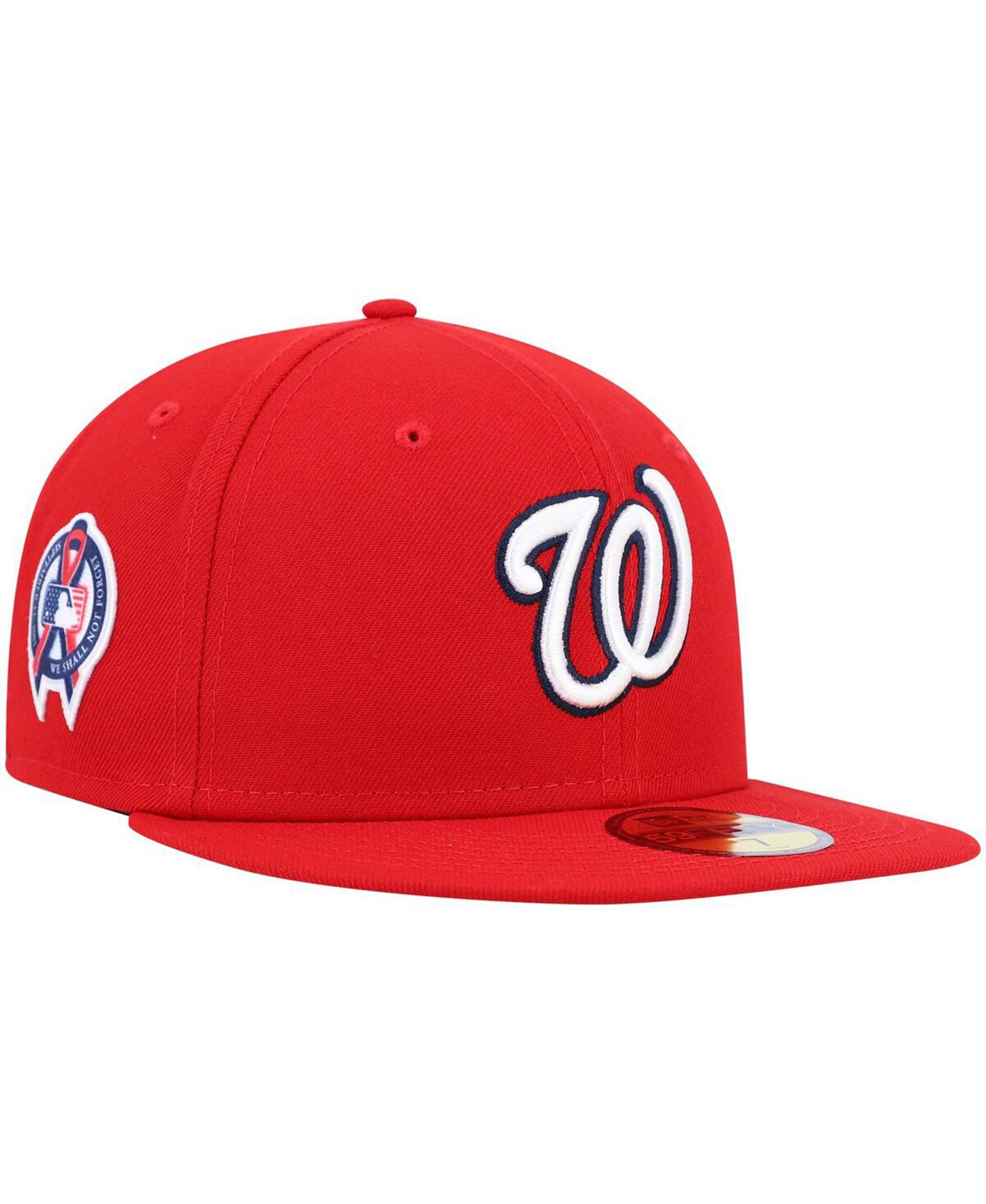 Мужская красная шляпа с надписью "Washington Nationals 9/11" сбоку 59FIFTY New Era