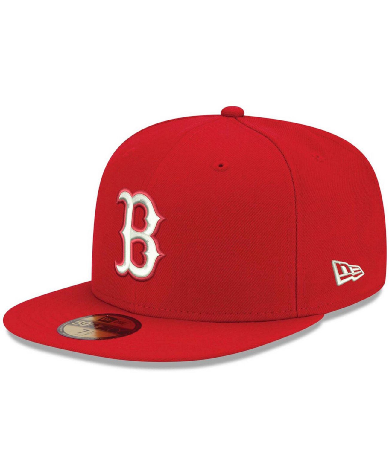 Мужская красная шляпа Boston Red Sox Logo White 59FIFTY Fitted Hat New Era